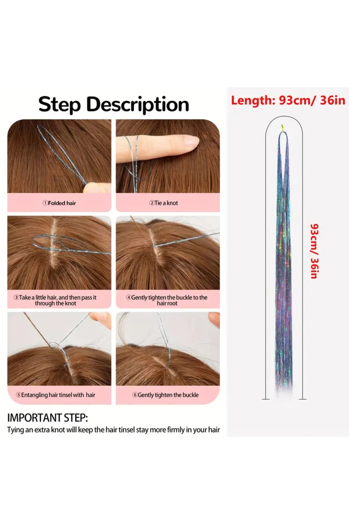 Kadın Hair Tinsel Parlak Simli Saç Süsü