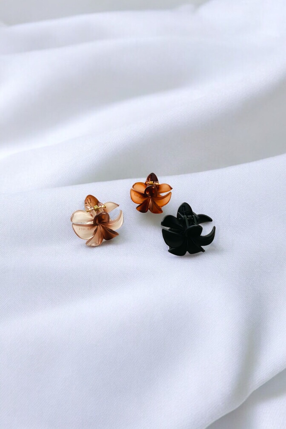 Kadın Kahverengi Tonlarında 3 Adet 4-5 Cm 1. Sınıf Mandal Toka