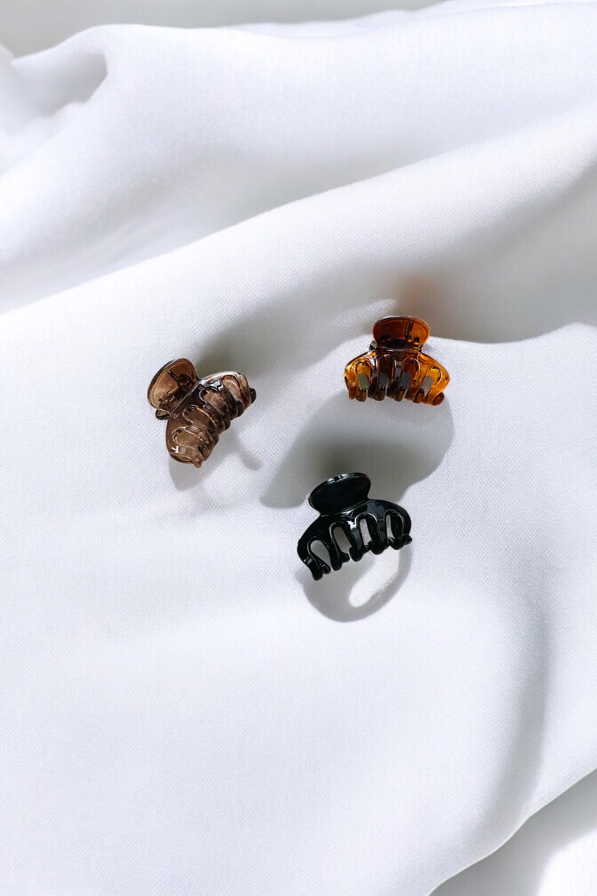 Kadın Kahverengi Tonlarında 3 Adet 4-5 Cm 1. Sınıf Mandal Toka