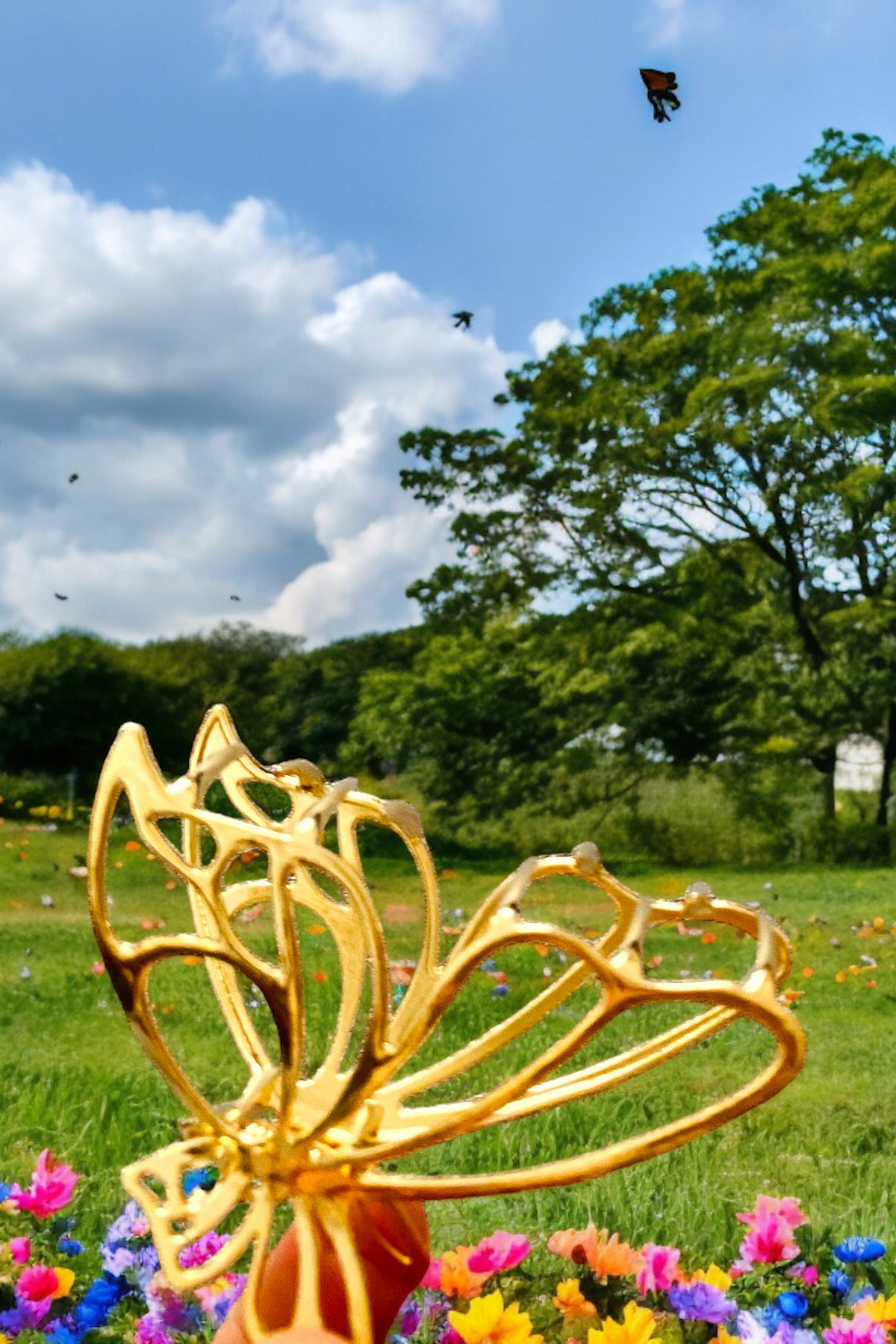 Kadın Kelebek Model 7 Cm Kararmaz Gold Metal Toka