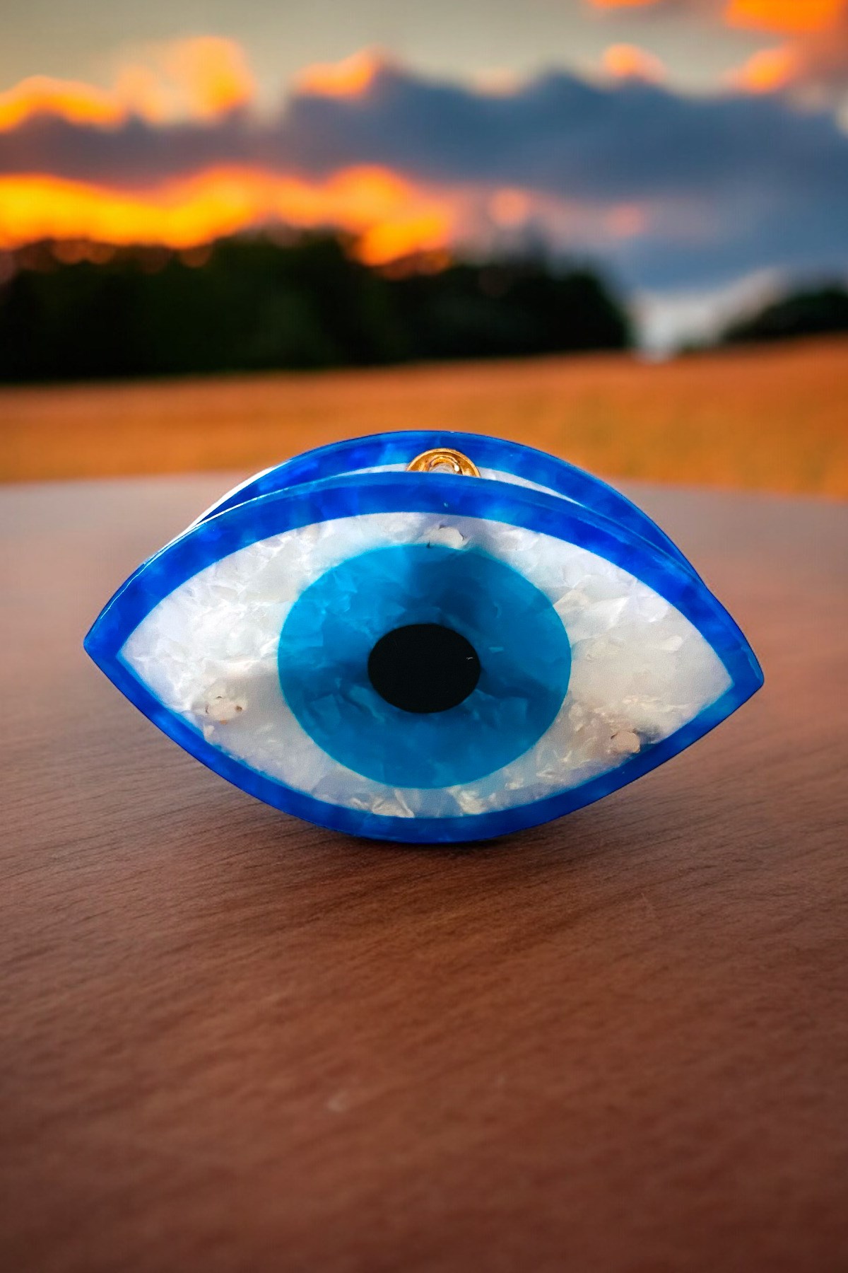 Kadın Nazar Boncuğu Model 8 Cm Kemik Göz Mandal Toka