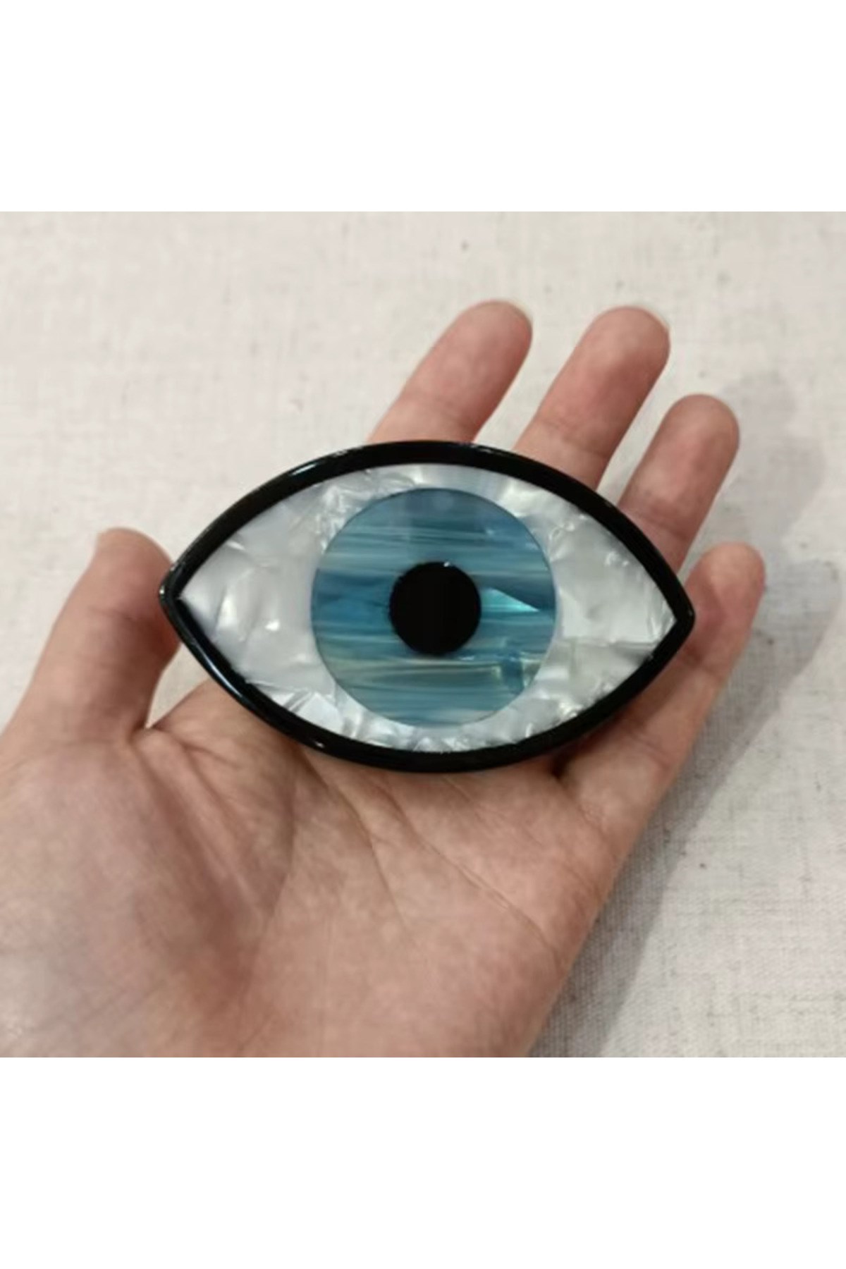 Kadın Nazar Boncuğu Model 8 Cm Kemik Göz Mandal Toka