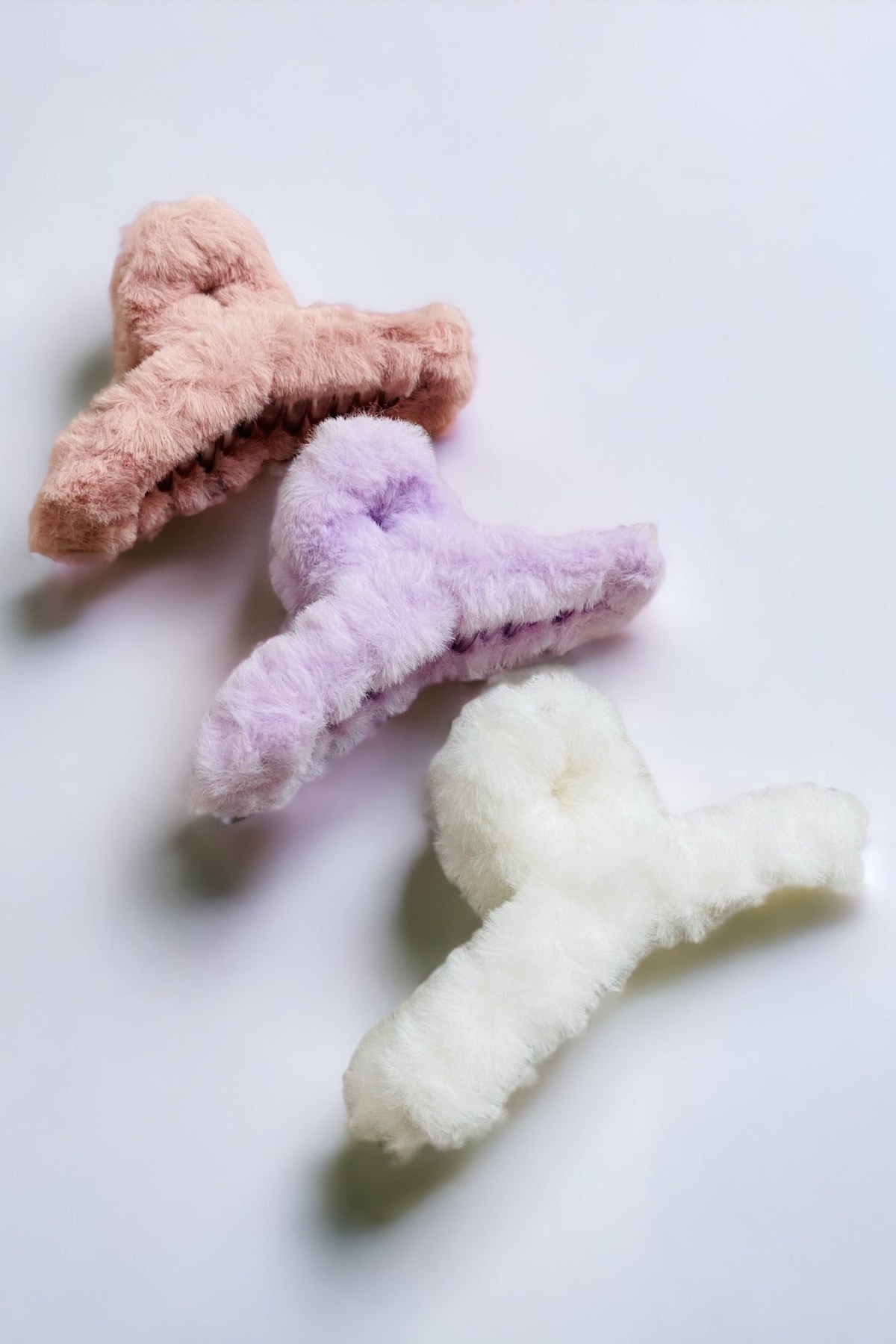 Kadın Peluş Model 3 Adet Büyük Boy 14 Cm Mandal Toka Seti