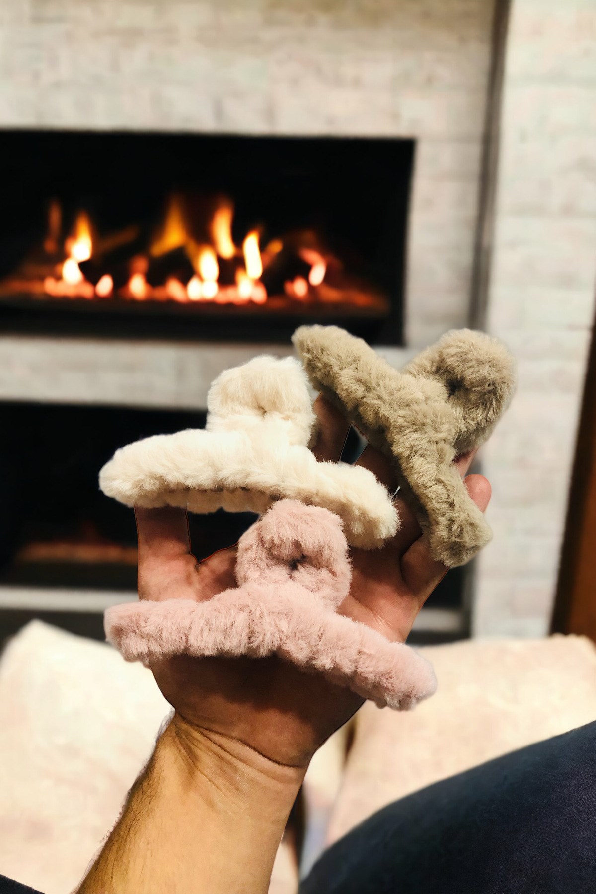 Kadın Peluş Model 3 Adet Büyük Boy 14 Cm Mandal Toka Seti