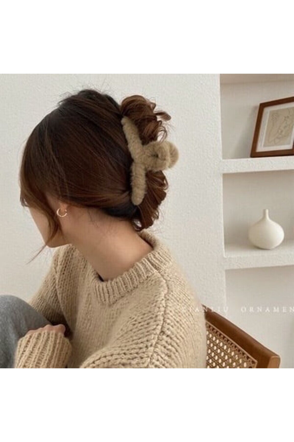 Kadın Peluş Model Büyük Boy Mandal Toka