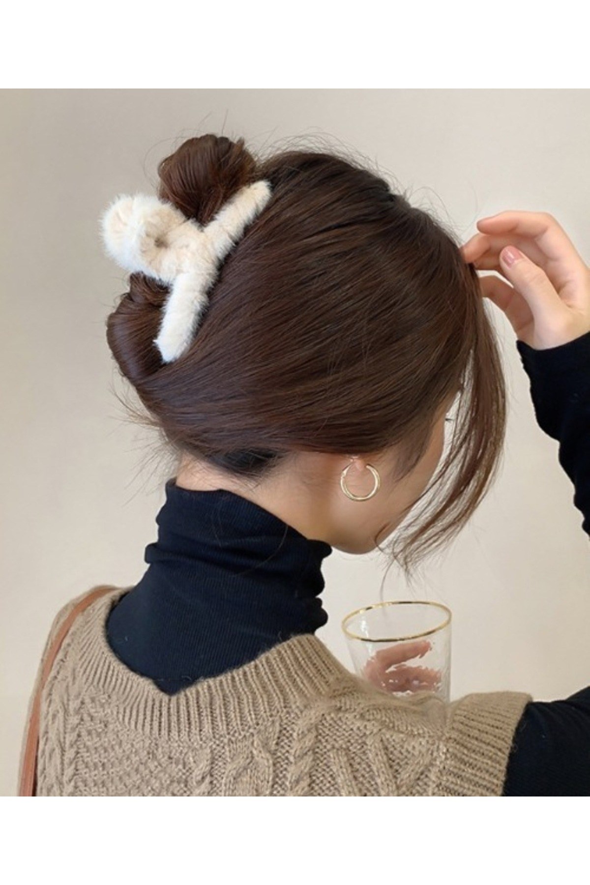 Kadın Peluş Model Büyük Boy Mandal Toka