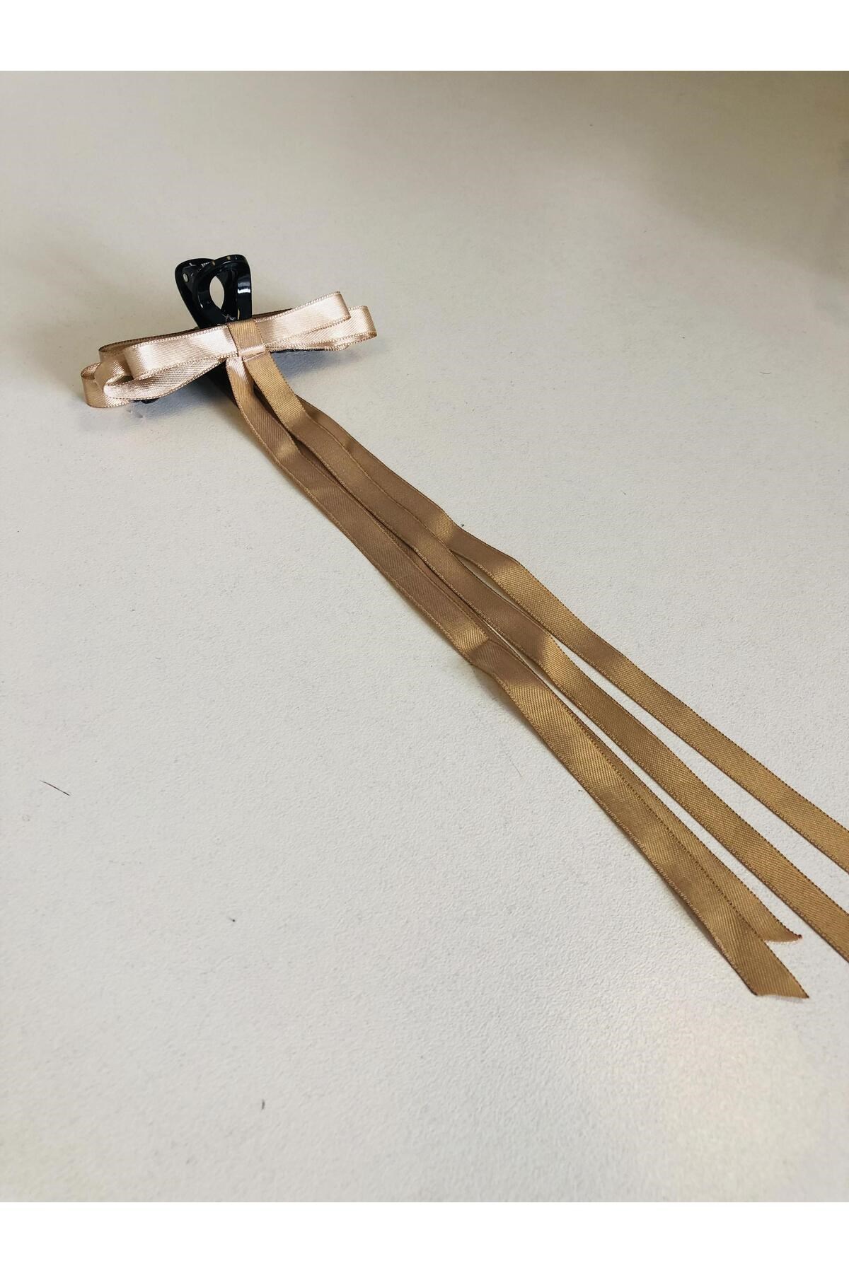 Kadın Renkli Kurdaleli Siyah Mandal Toka (10 Cm)
