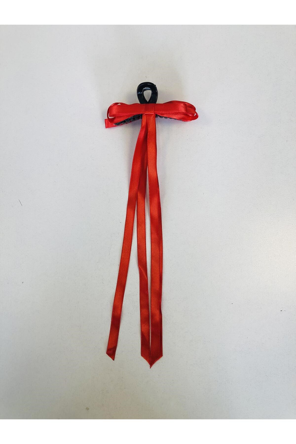 Kadın Renkli Kurdaleli Siyah Mandal Toka (10 Cm)