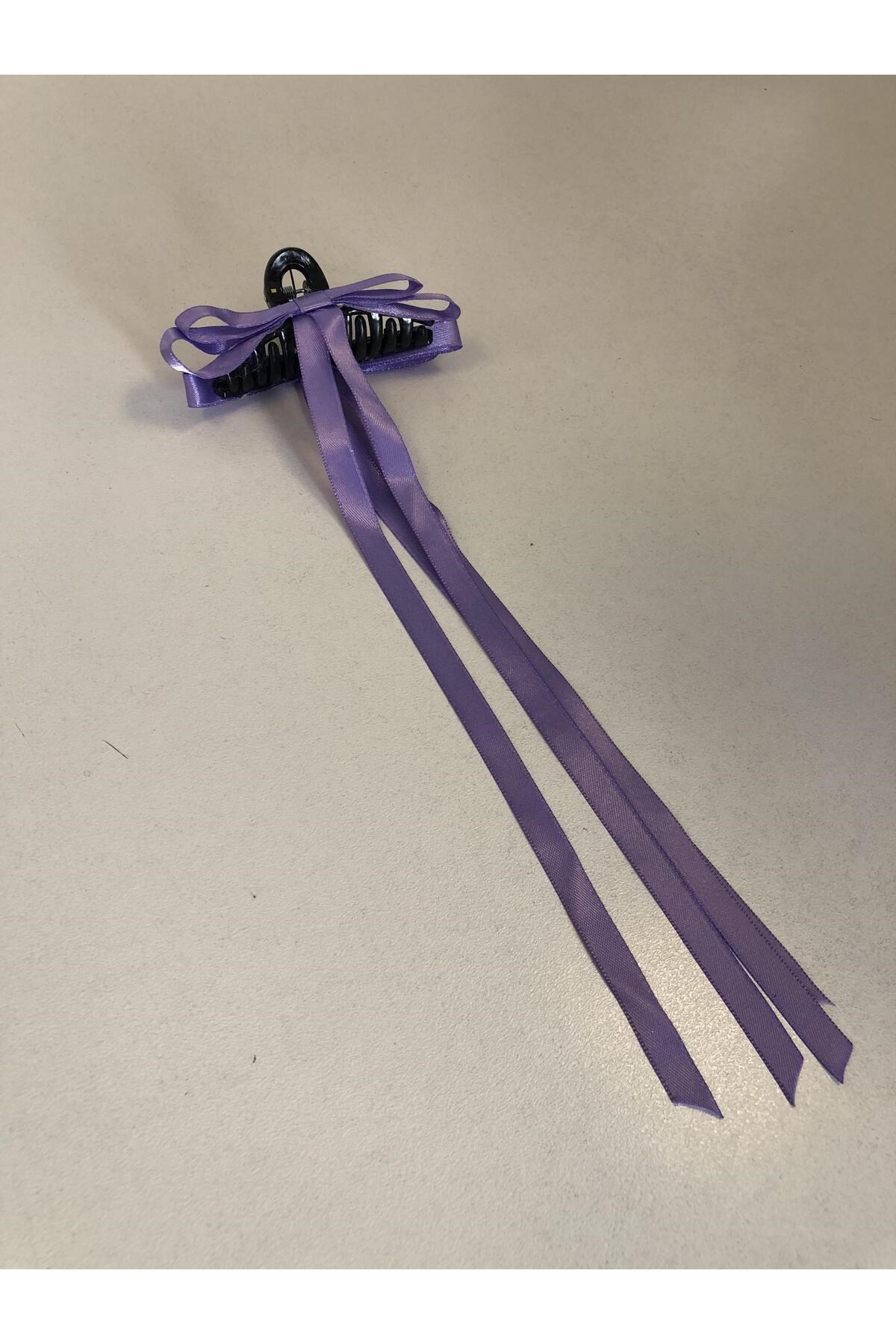 Kadın Renkli Kurdaleli Siyah Mandal Toka (10 Cm)