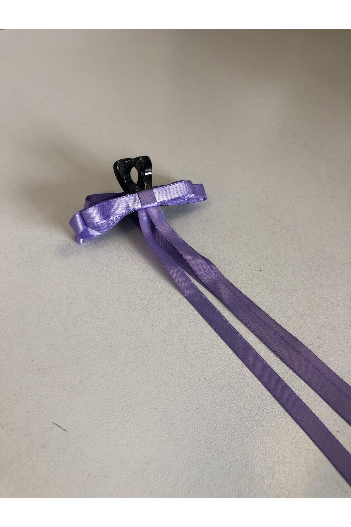 Kadın Renkli Kurdaleli Siyah Mandal Toka (10 Cm)