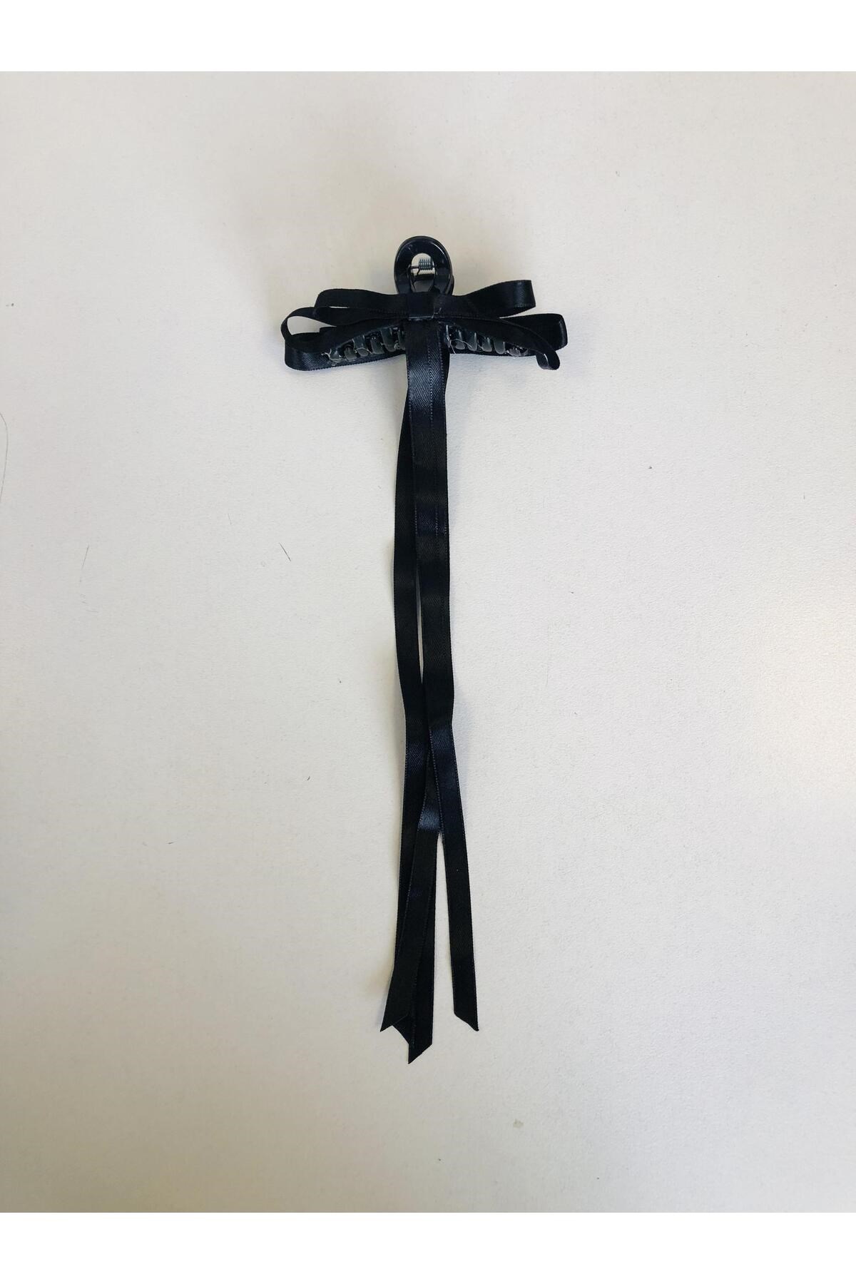 Kadın Renkli Kurdaleli Siyah Mandal Toka (10 Cm)