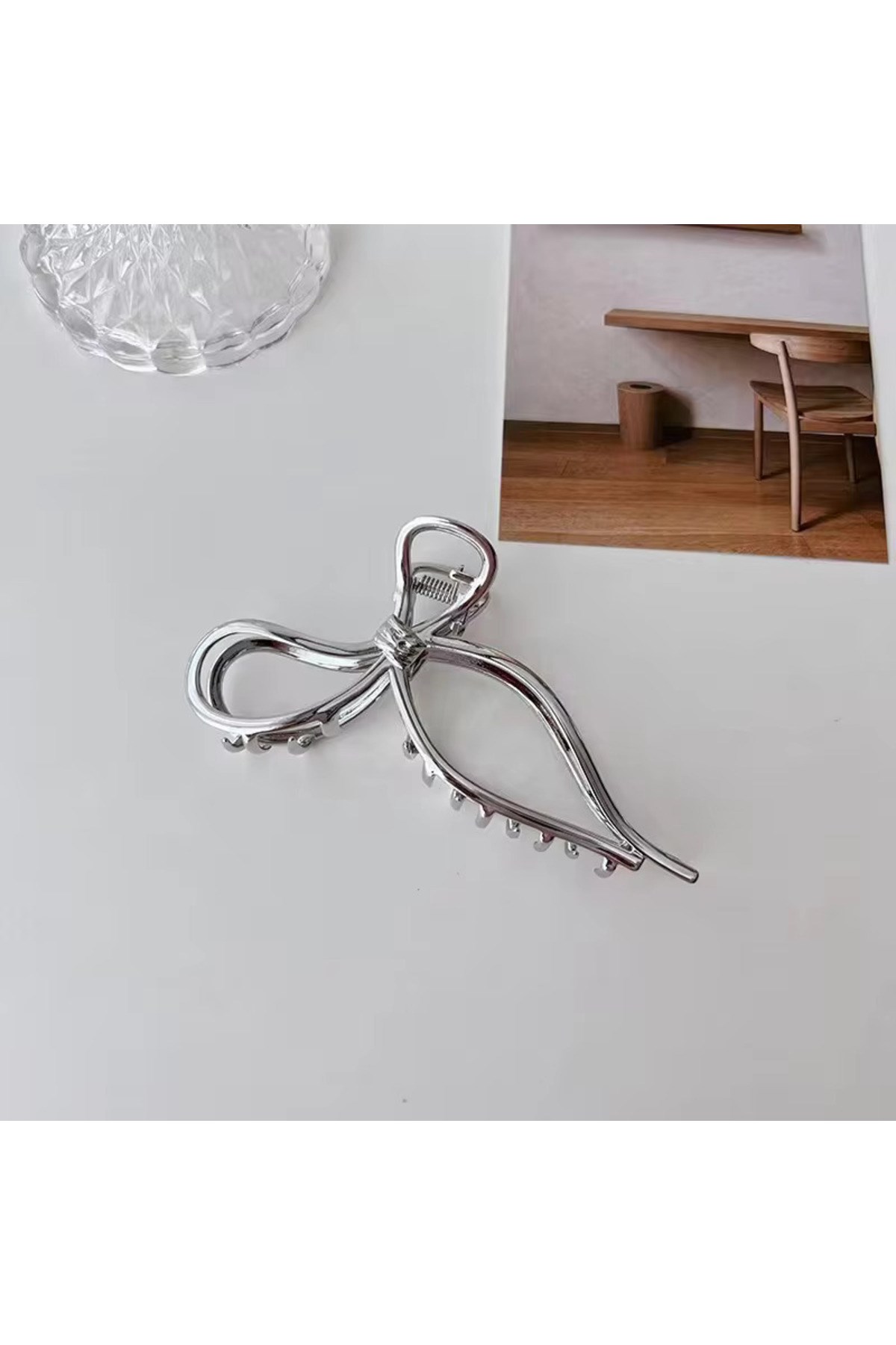 Kadın Şık Metal Fiyonk 7 Cm Saç Tokası
