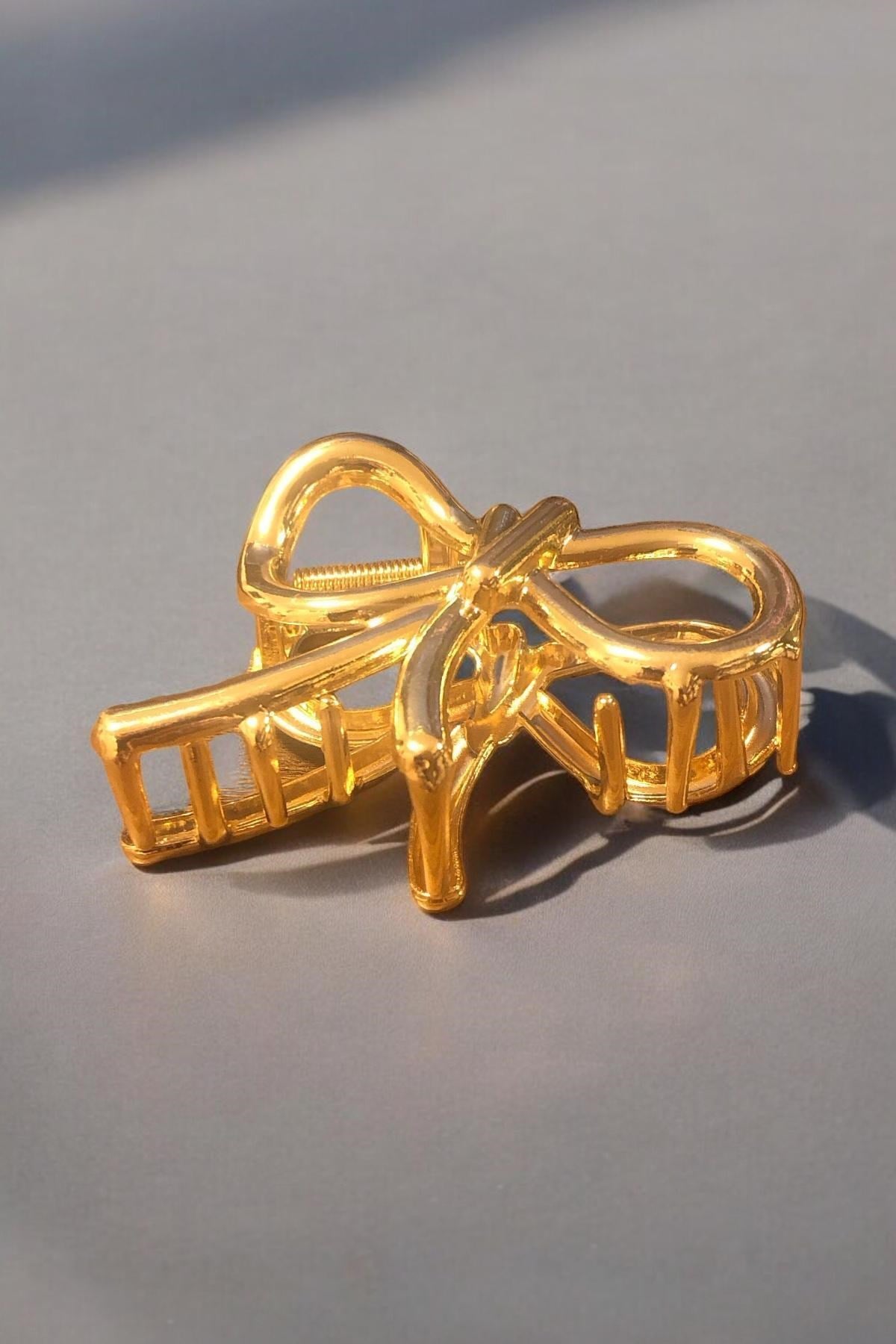Kadın Şık Metal Fiyonk 8 Cm Saç Tokası