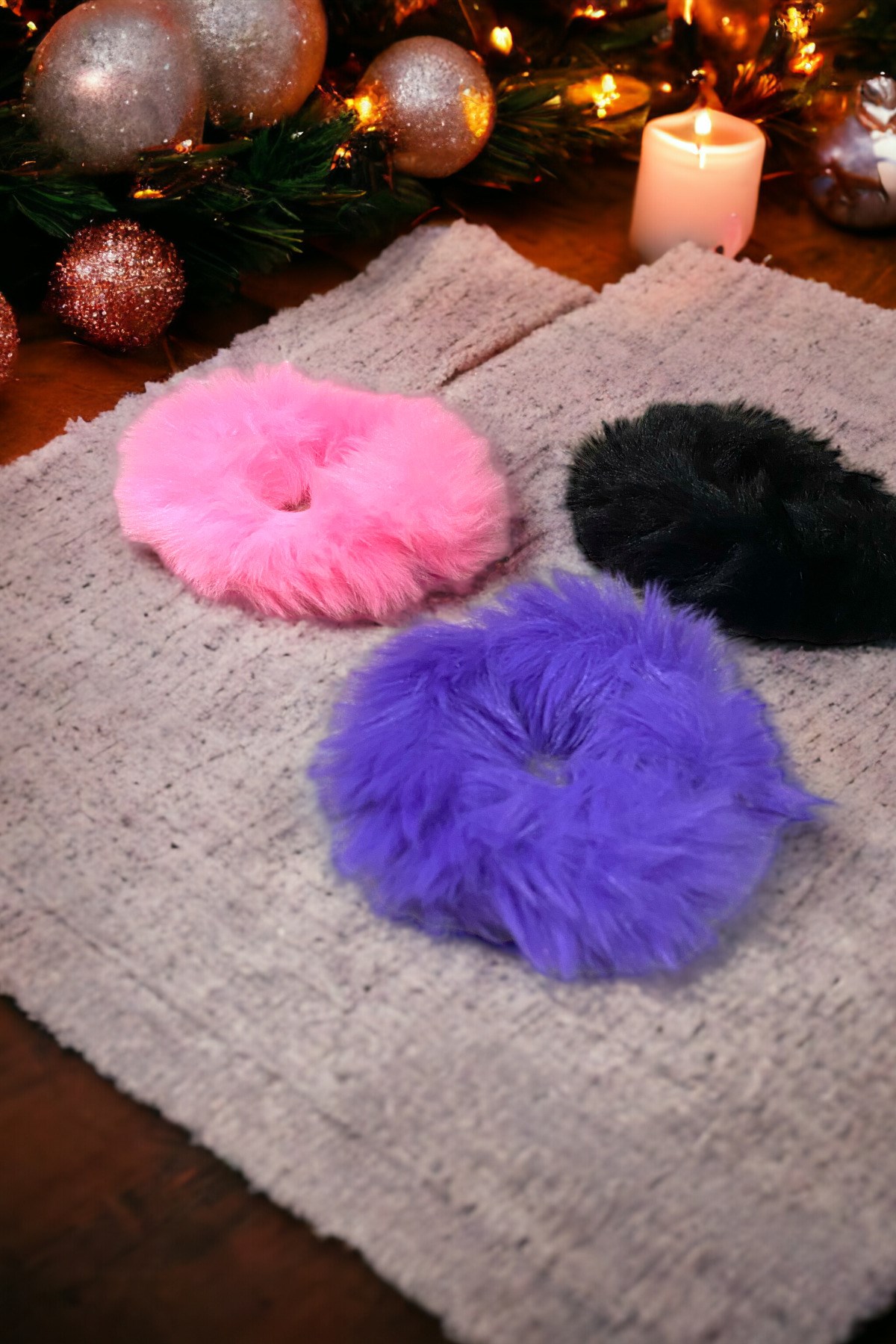 Kadın Ve Çocuk 3 Adet Peluş Lastik Toka