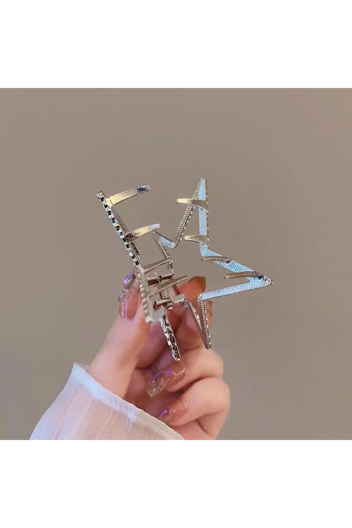 Kadın Yıldız Model Yüksek Kalite Kararmaz 6 Cm Metal Toka