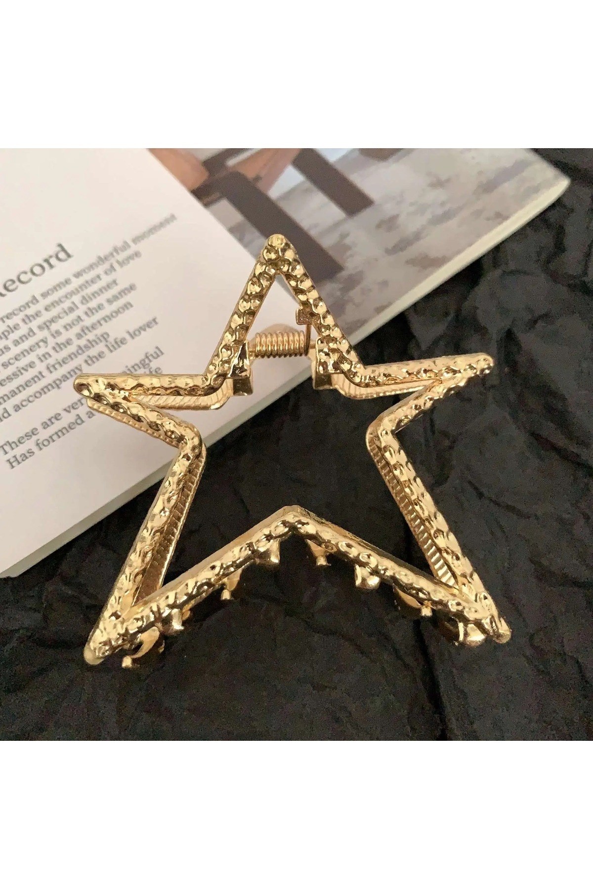 Kadın Yıldız Model Yüksek Kalite Kararmaz 6 Cm Metal Toka