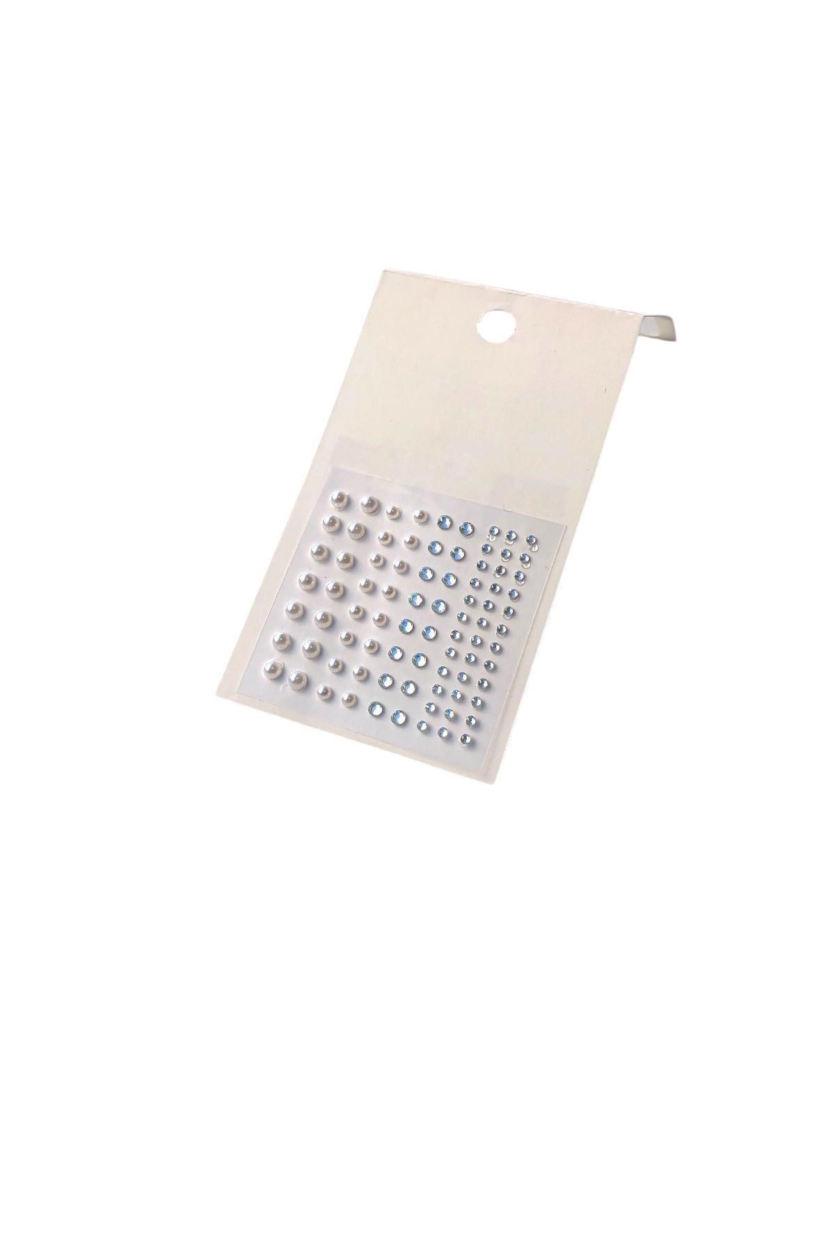 Kendin Yapışkanlı Yüz Ve Tırnak 3D Sticker İnci Ve Kristal Görünümlü
