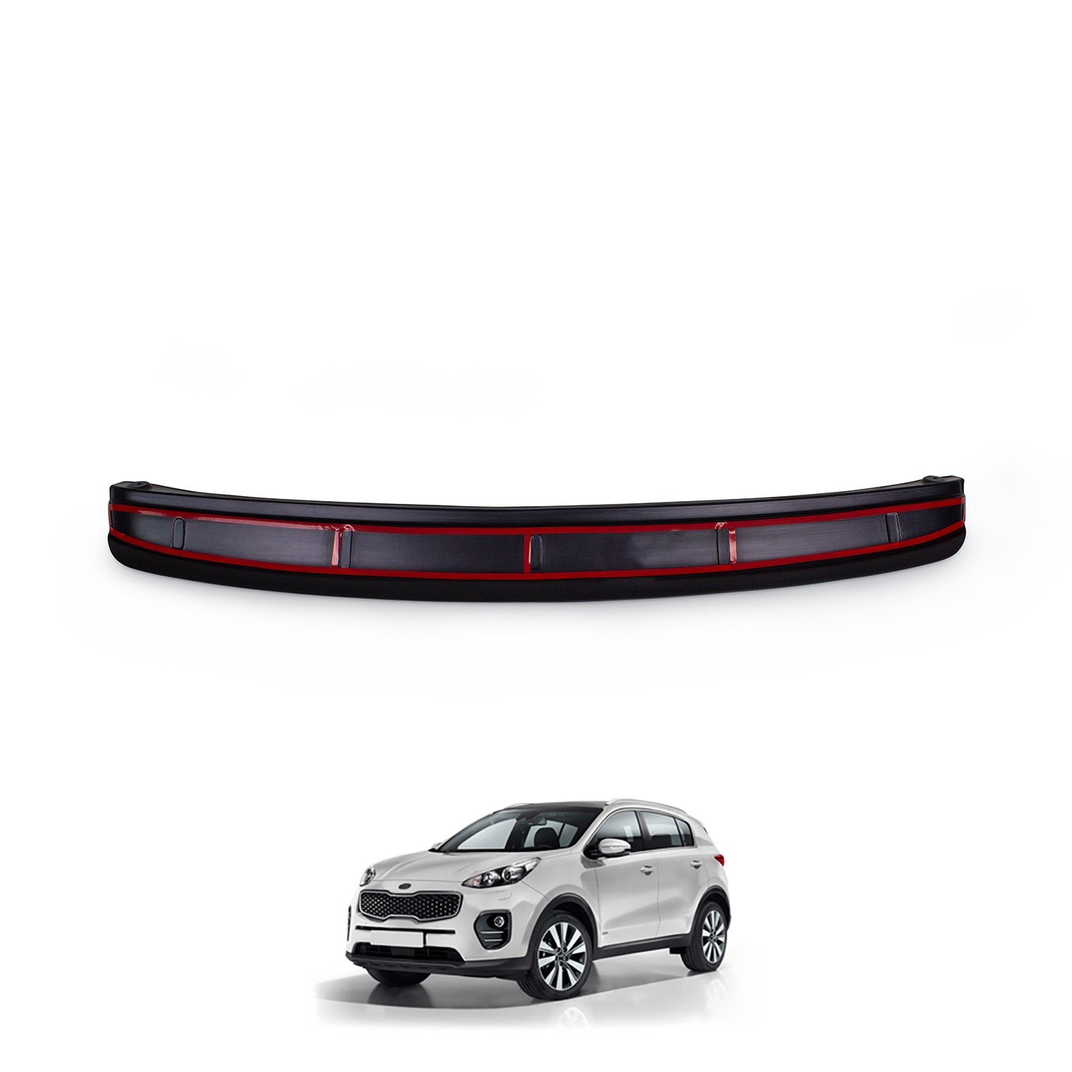 Kia Sportage Parlak Siyah Arka Tampon Eşiği 2016-2018 Yılı ve Arasına Uyumludur
