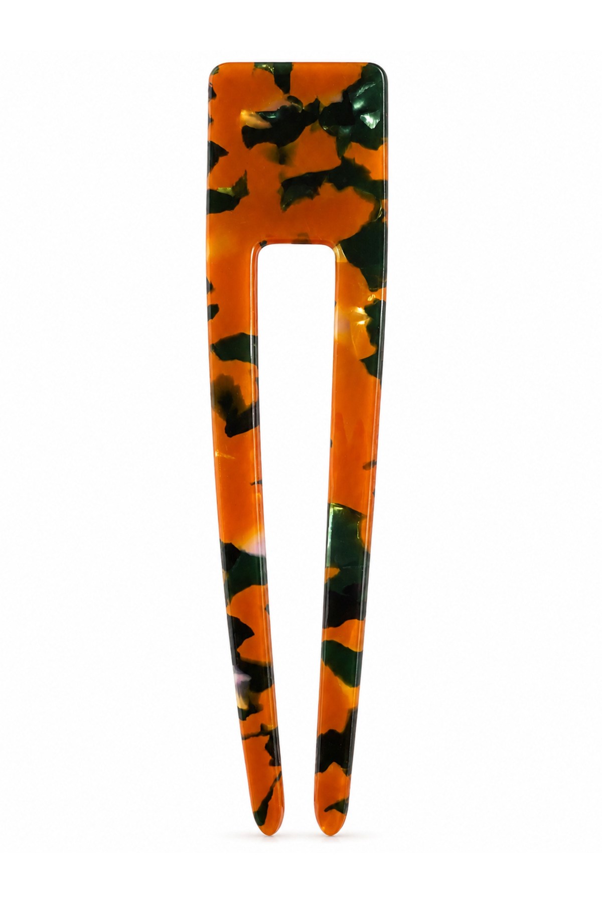 Leopar Desenli Topuz Tokası 12 cm İki Dişli Kemik Saç Toplama Tokası