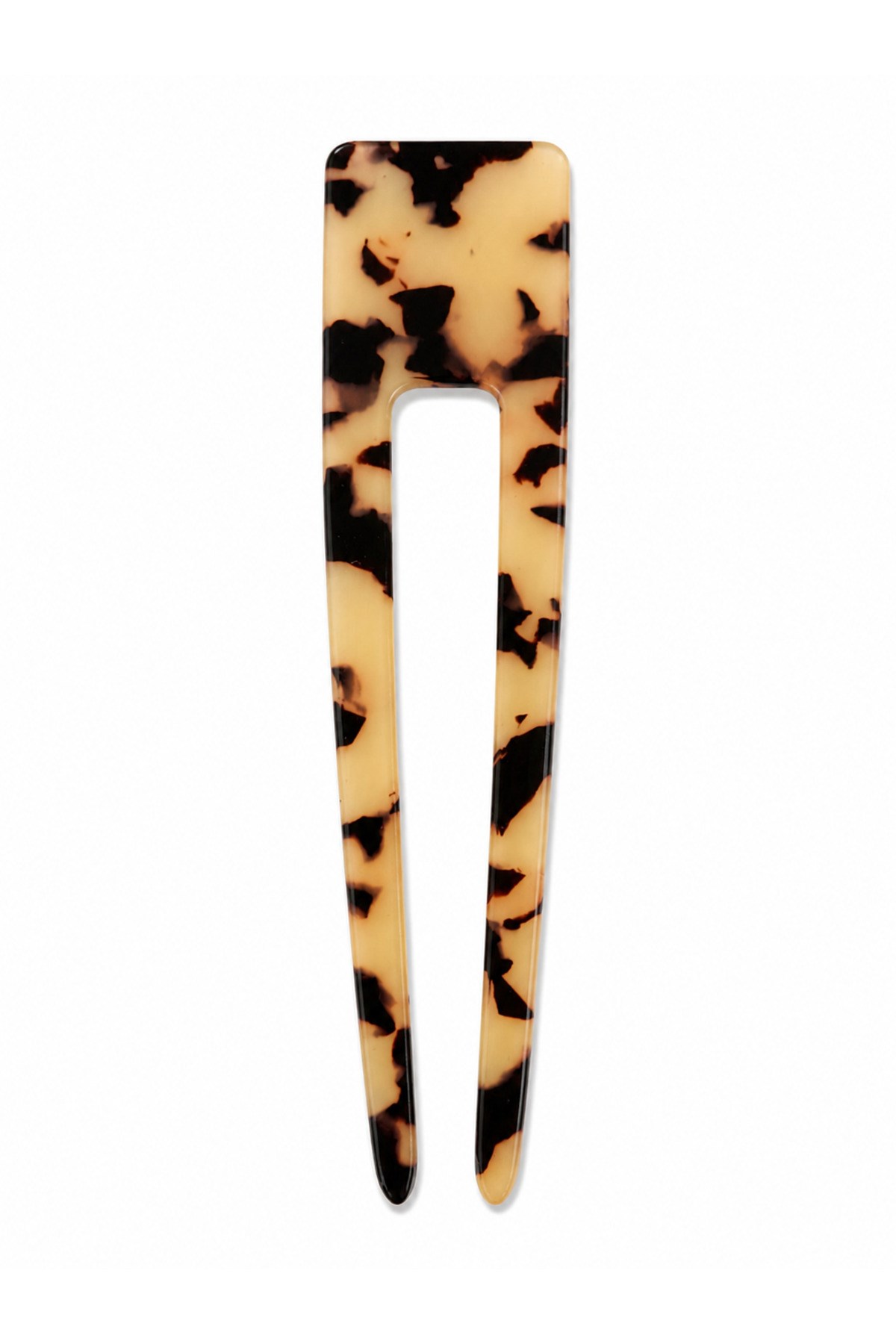 Leopar Desenli Topuz Tokası 12 cm İki Dişli Kemik Saç Toplama Tokası