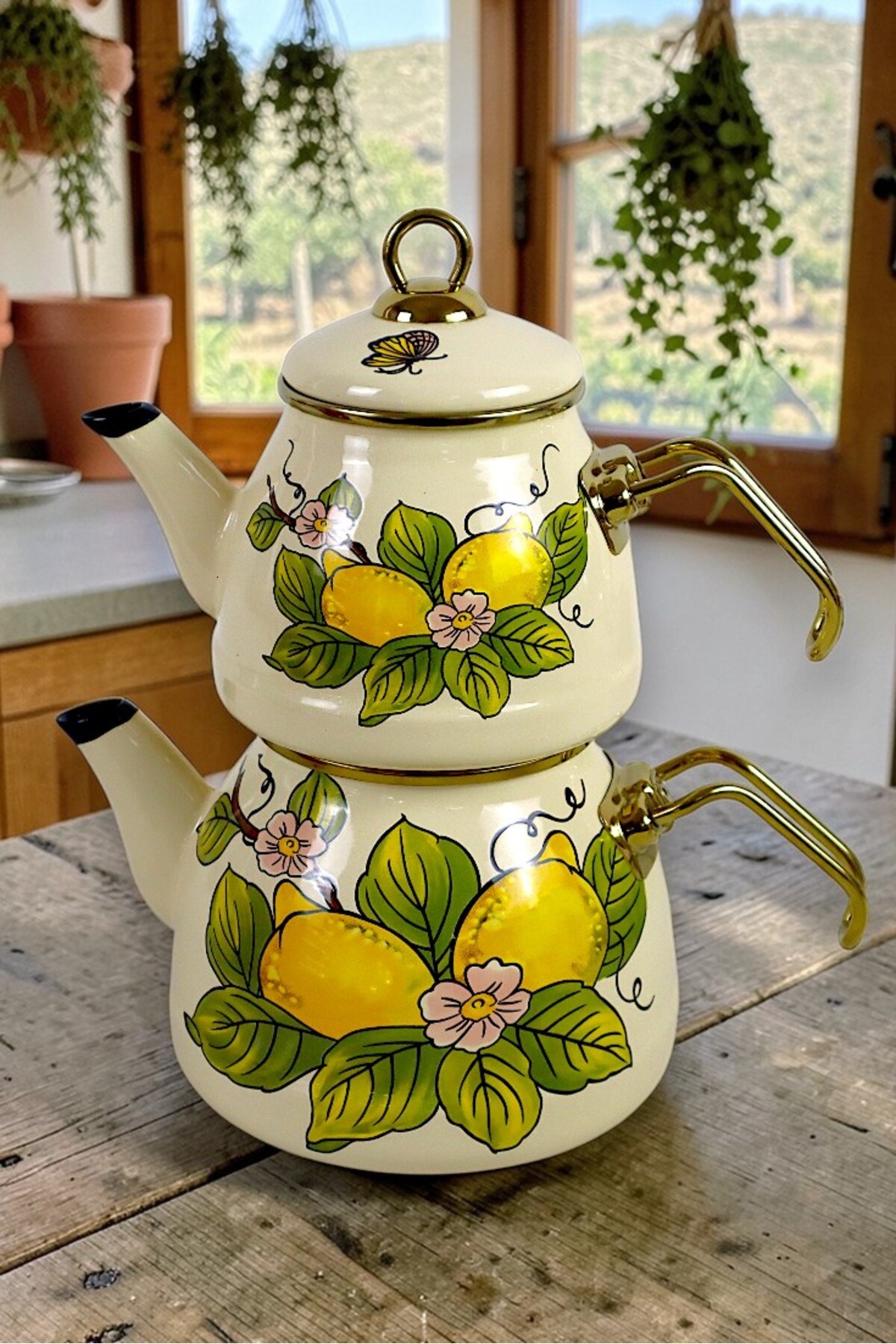 Limon Desen Çaydanlık