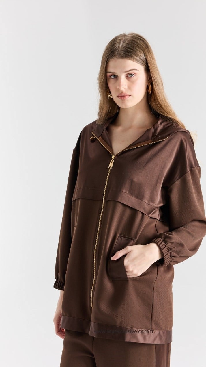 LİSA EXCLUSİVE Gold Detaylı Kapşonlu Sweat - Pantolon Takım