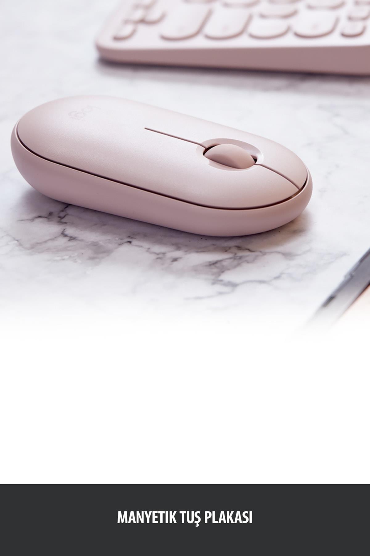 M350 Pebble Sessiz Kablosuz Kompakt Mouse  Pembe