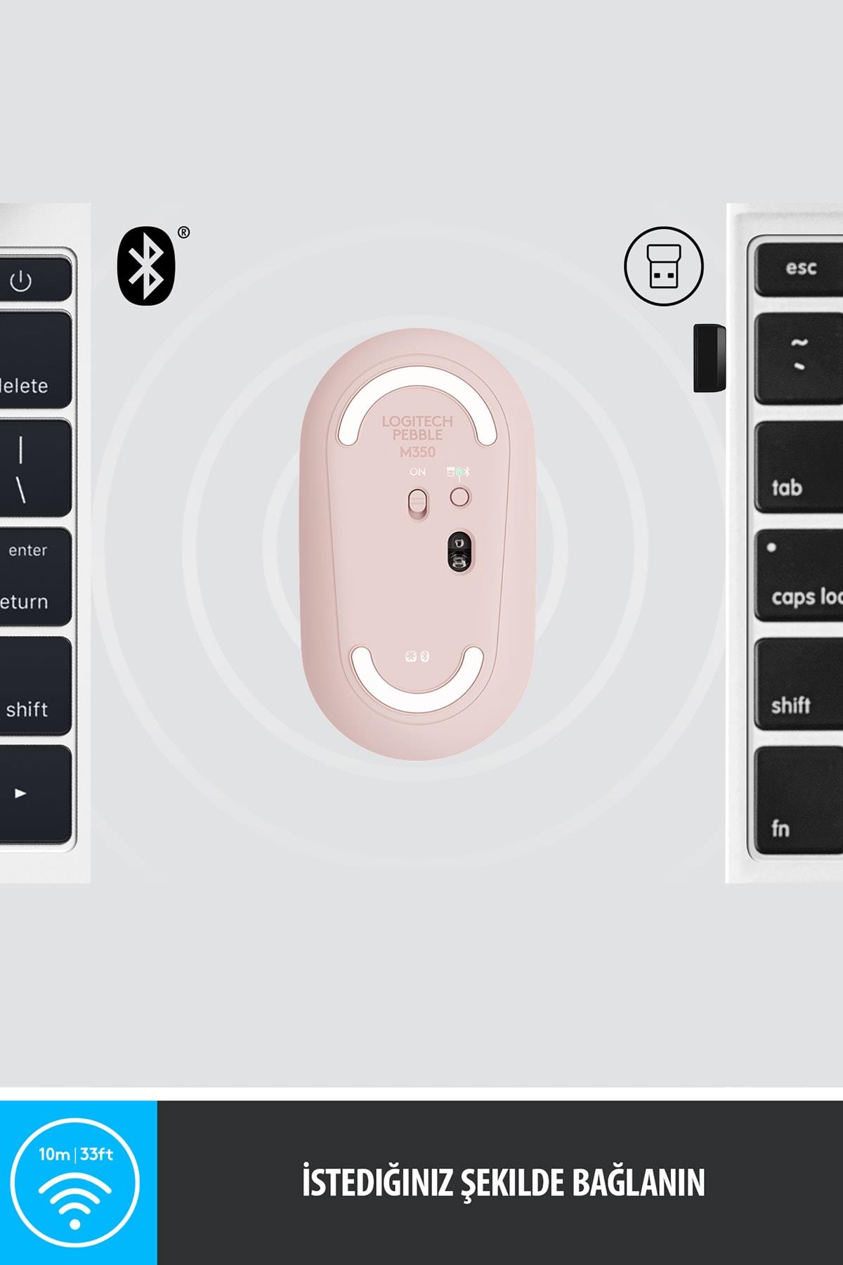 M350 Pebble Sessiz Kablosuz Kompakt Mouse  Pembe
