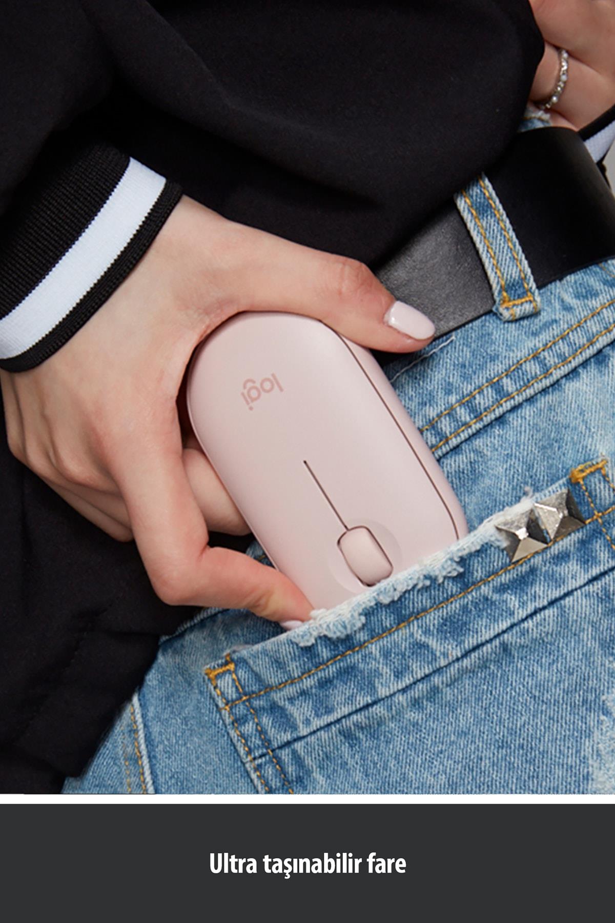 M350 Pebble Sessiz Kablosuz Kompakt Mouse  Pembe