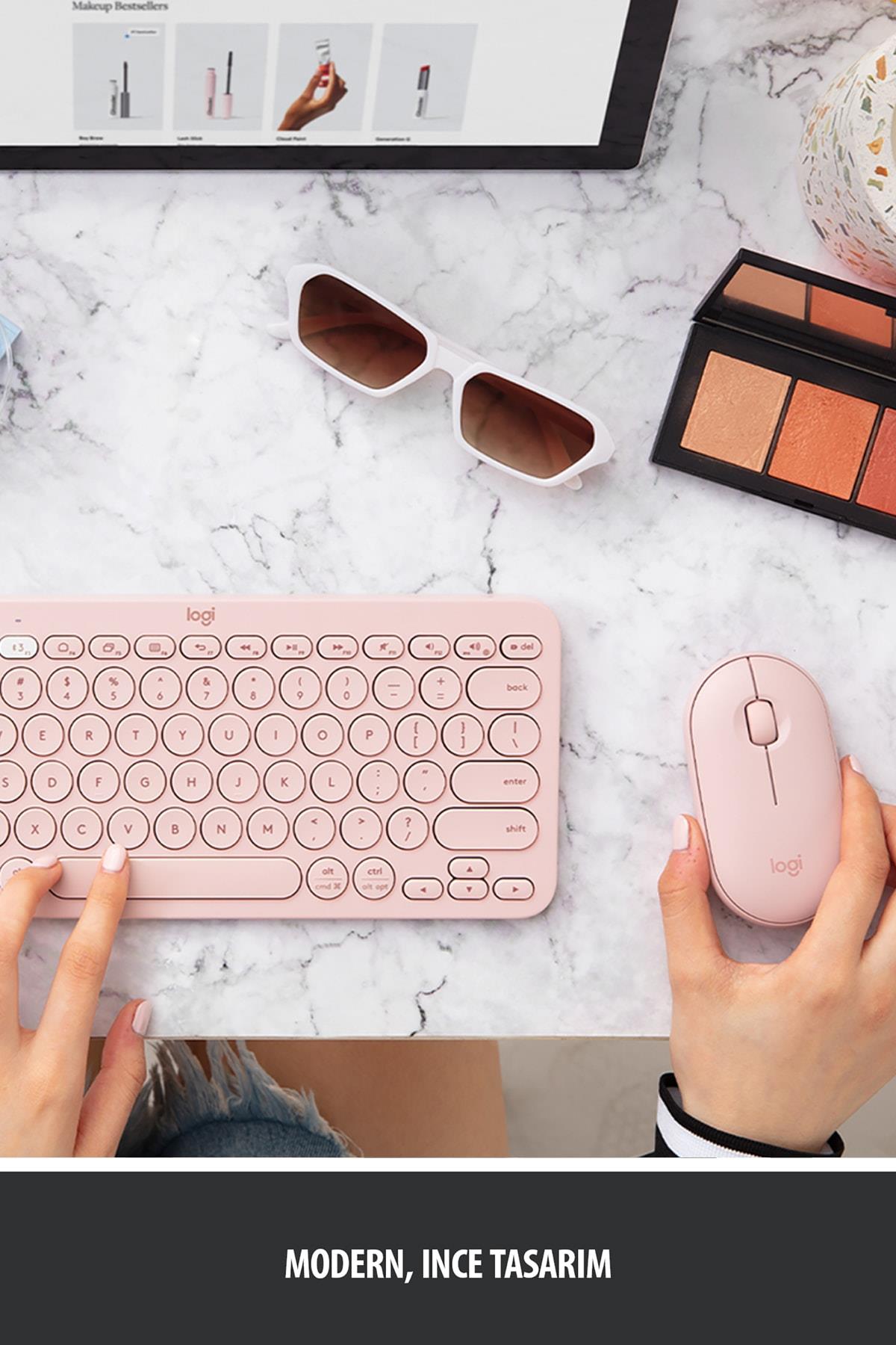 M350 Pebble Sessiz Kablosuz Kompakt Mouse  Pembe