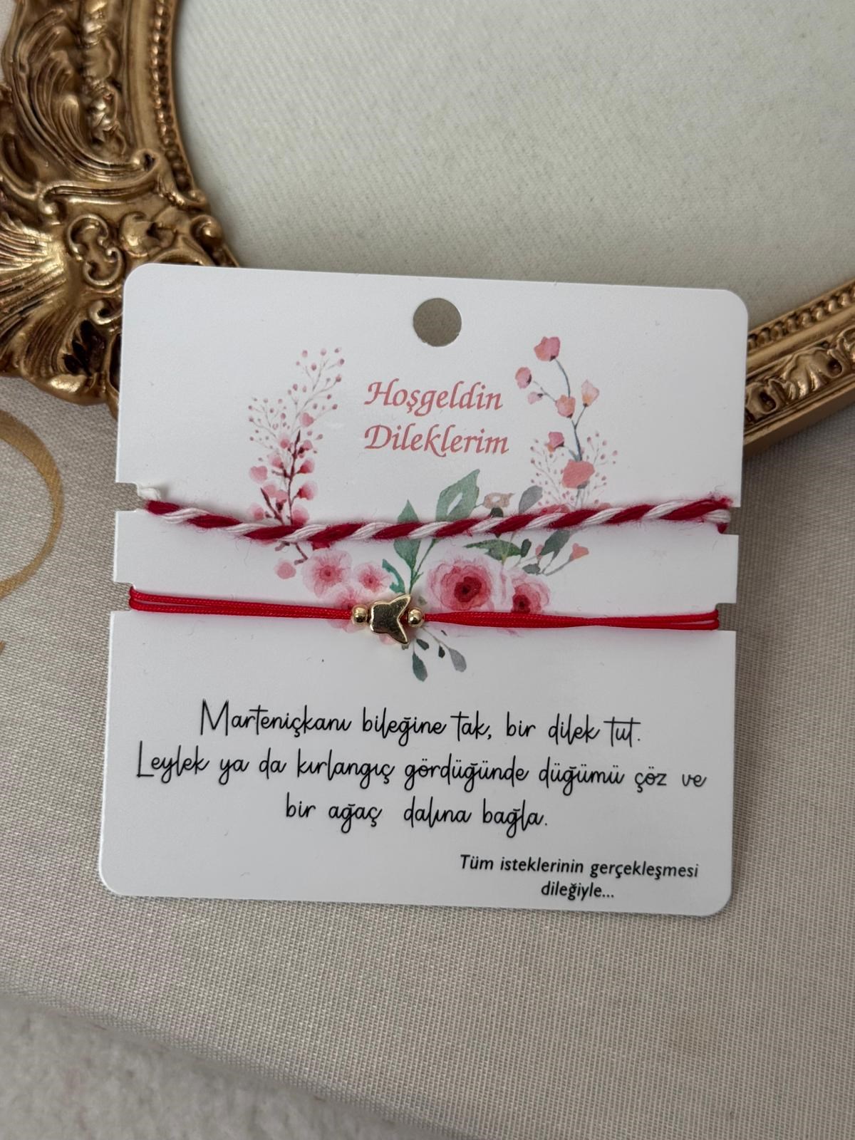 Marteniçka İkili Bileklik Kırmızı Kedi