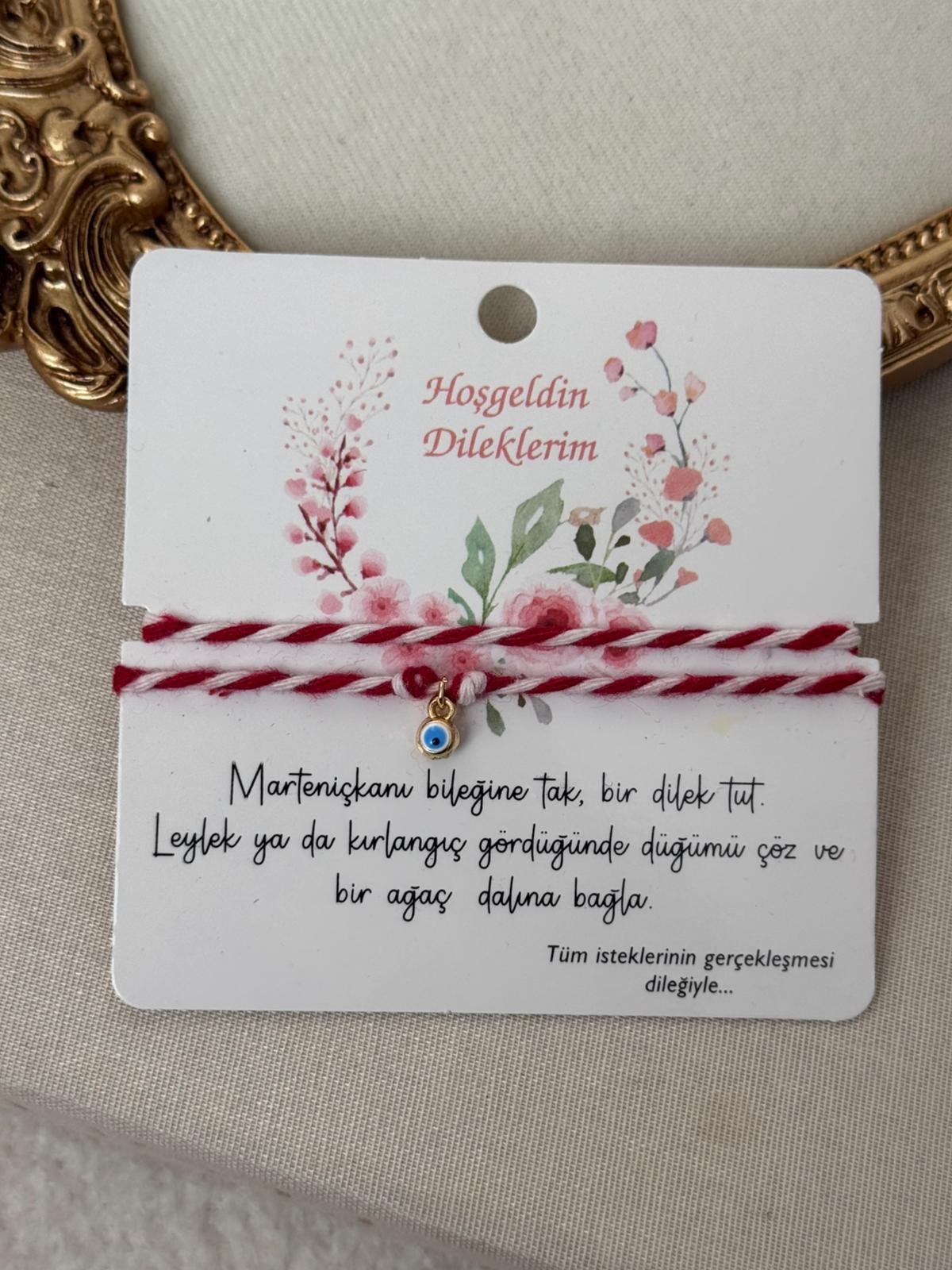 Marteniçka İkili Bileklik Mini Nazar Boncuğu