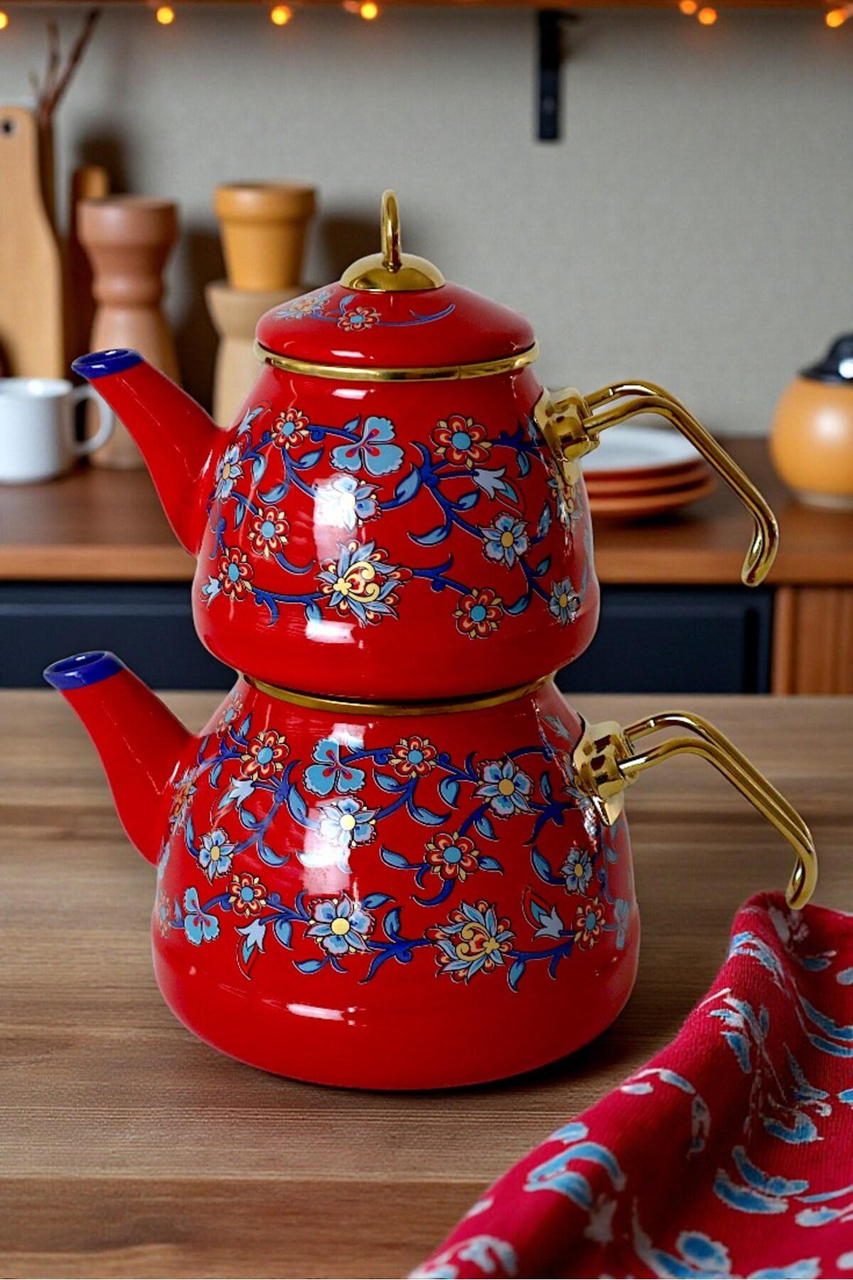 Menekşe Desen Çaydanlık