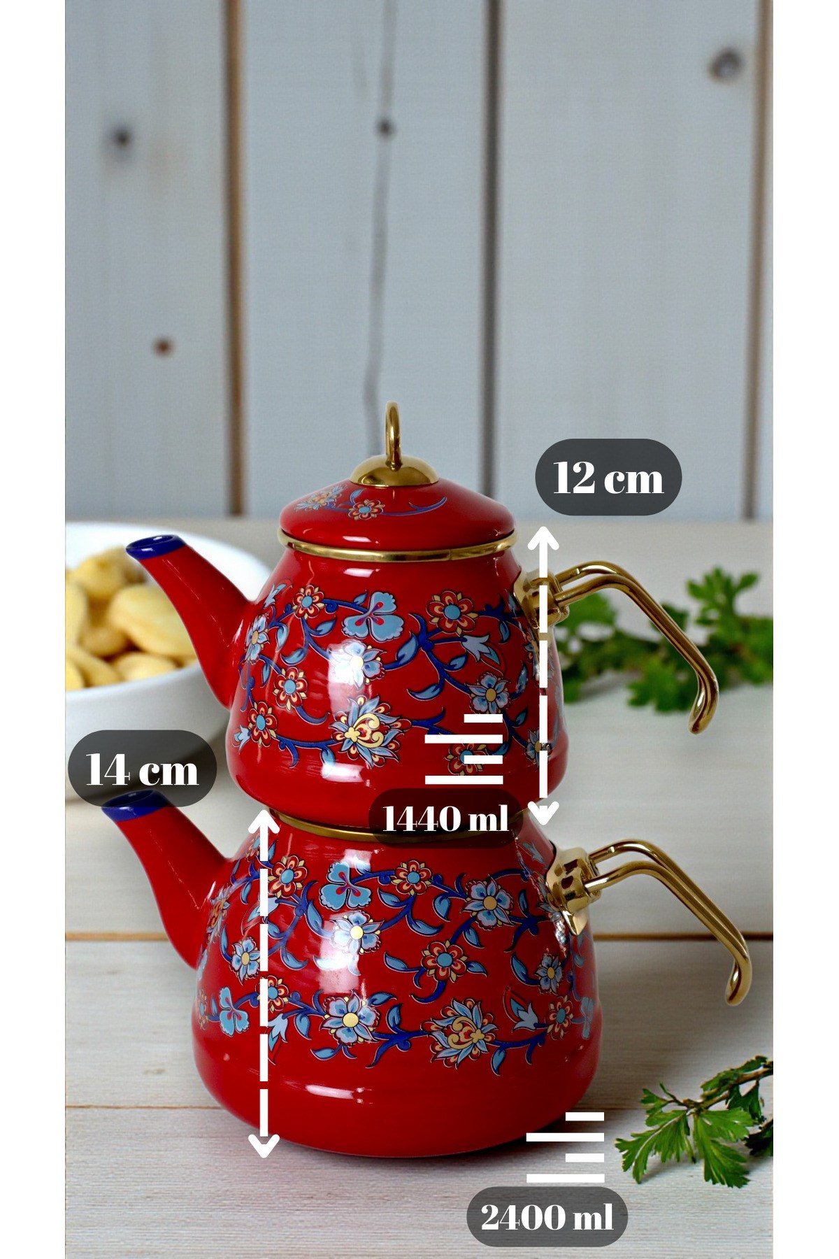 Menekşe Desen Çaydanlık