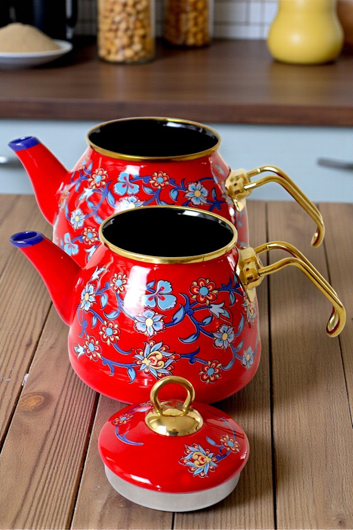 Menekşe Desen Çaydanlık