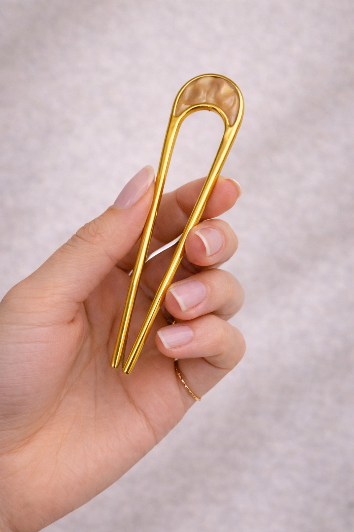 Metal Topuz Tokası 10 Cm Fransız Model Saç Çubuğu Kemik Detaylı Güçlü Tutuş Şık Kadın Saç Aksesuarı