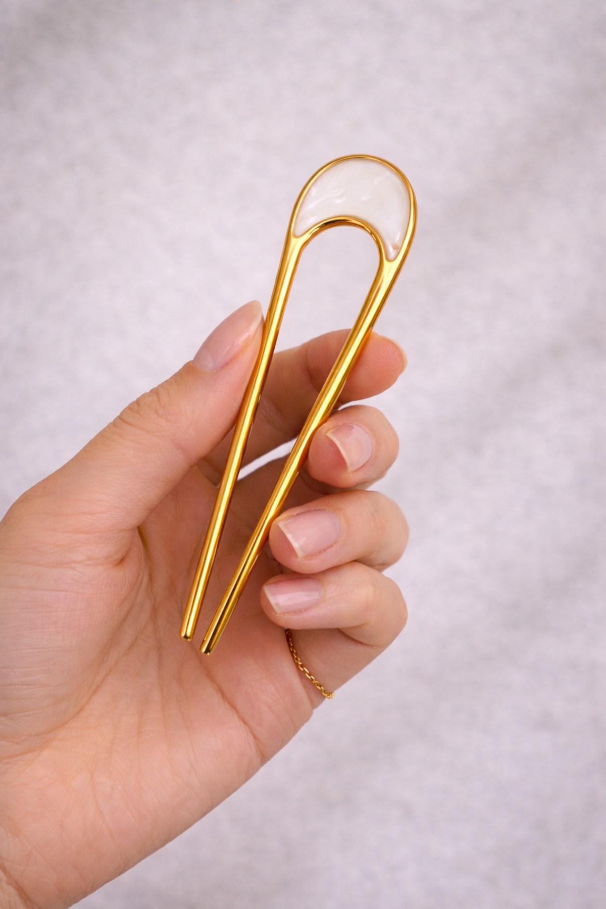 Metal Topuz Tokası 10 Cm Fransız Model Saç Çubuğu Kemik Detaylı Güçlü Tutuş Şık Kadın Saç Aksesuarı