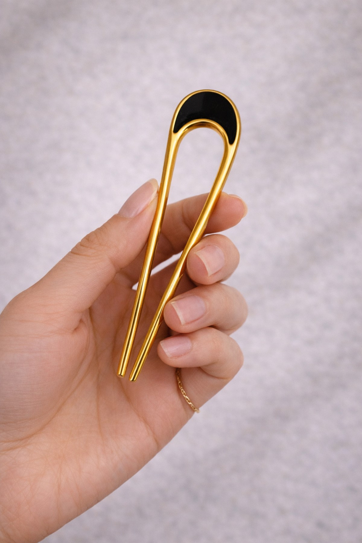 Metal Topuz Tokası 10 Cm Fransız Model Saç Çubuğu Kemik Detaylı Güçlü Tutuş Şık Kadın Saç Aksesuarı