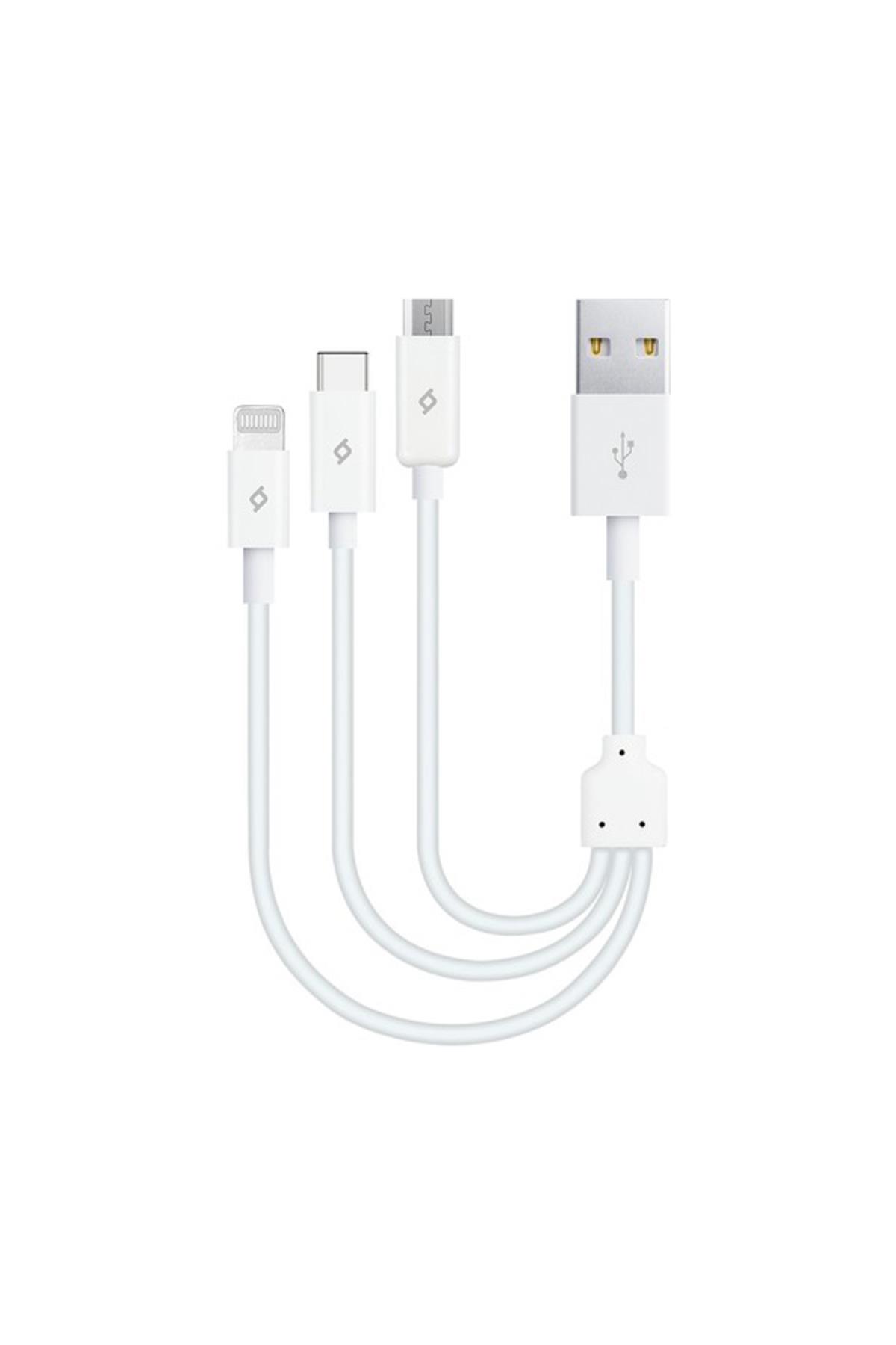 Minicable Trio 30Cm Şarj Kablosu Typec + Lightning + Micro Usb