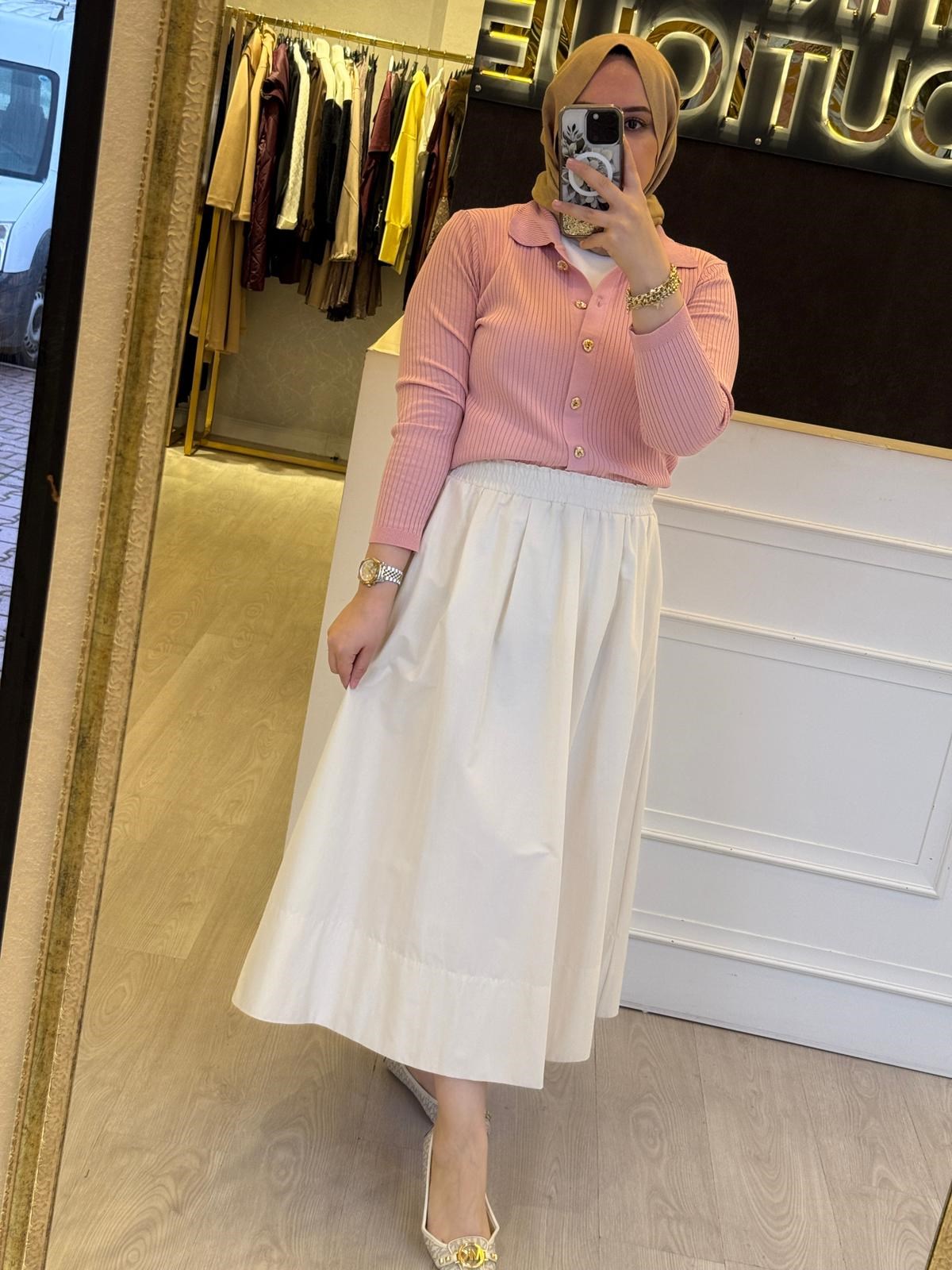 MİSSEMRAMİSS Belle Noir Midi Gold Düğmeli Merserize Hırka
