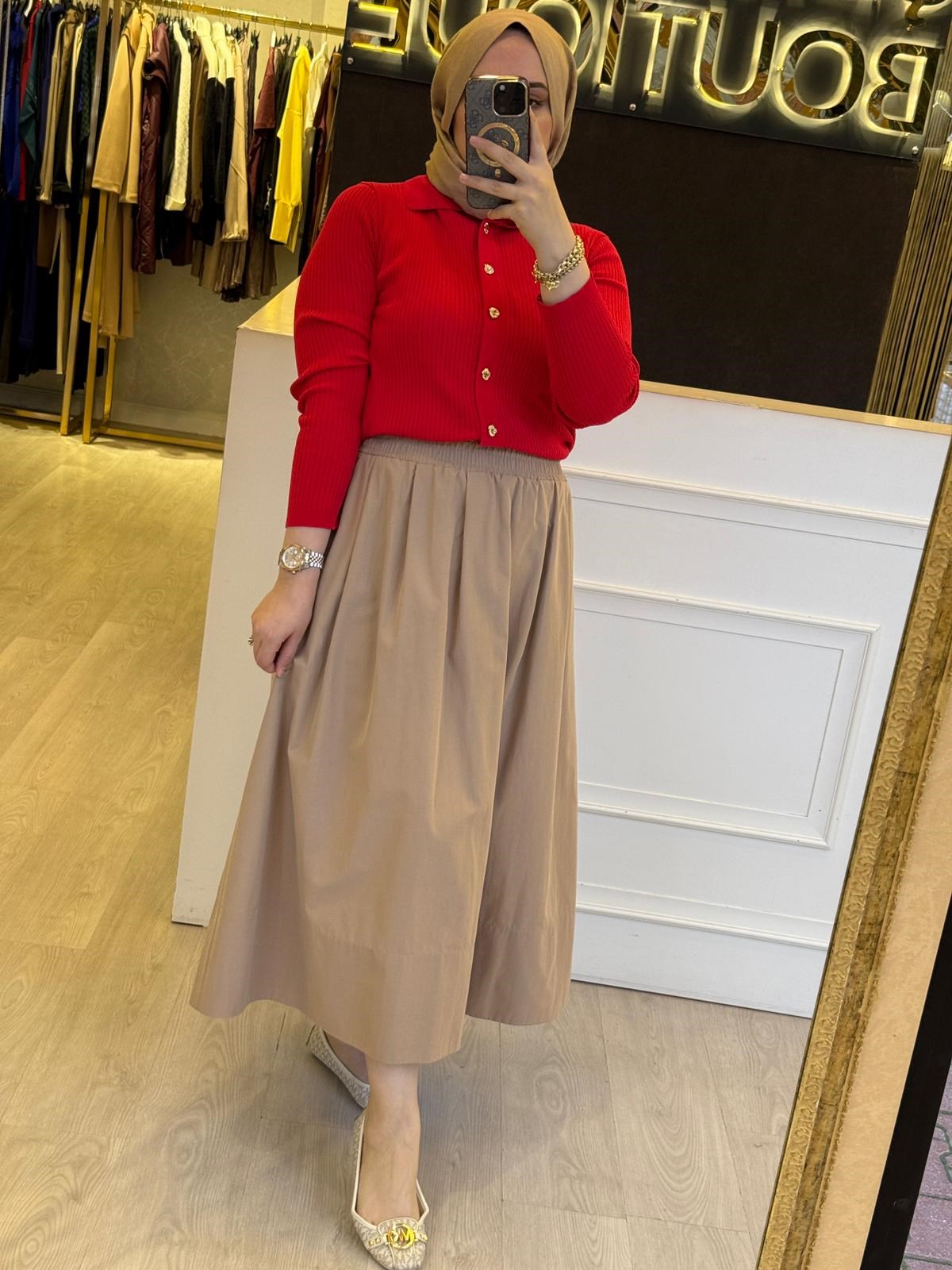 MİSSEMRAMİSS Belle Noir Midi Gold Düğmeli Merserize Hırka
