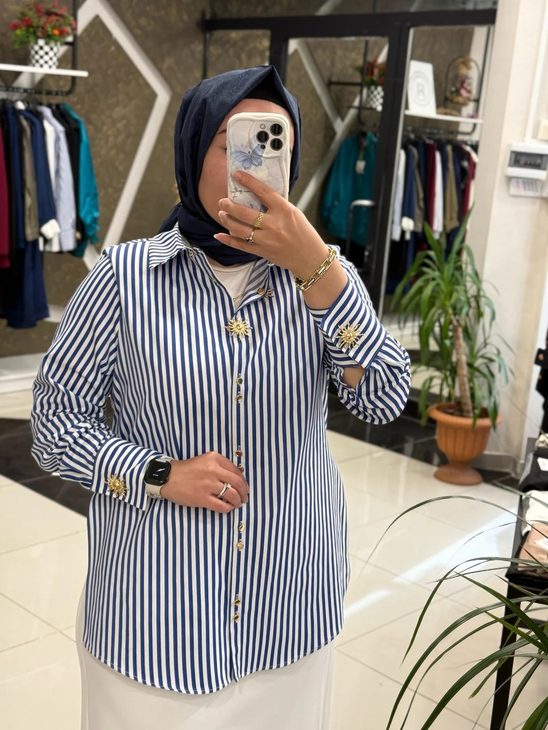MİSSEMRAMİSS Line Stile Güneş Düğmeli Gömlek