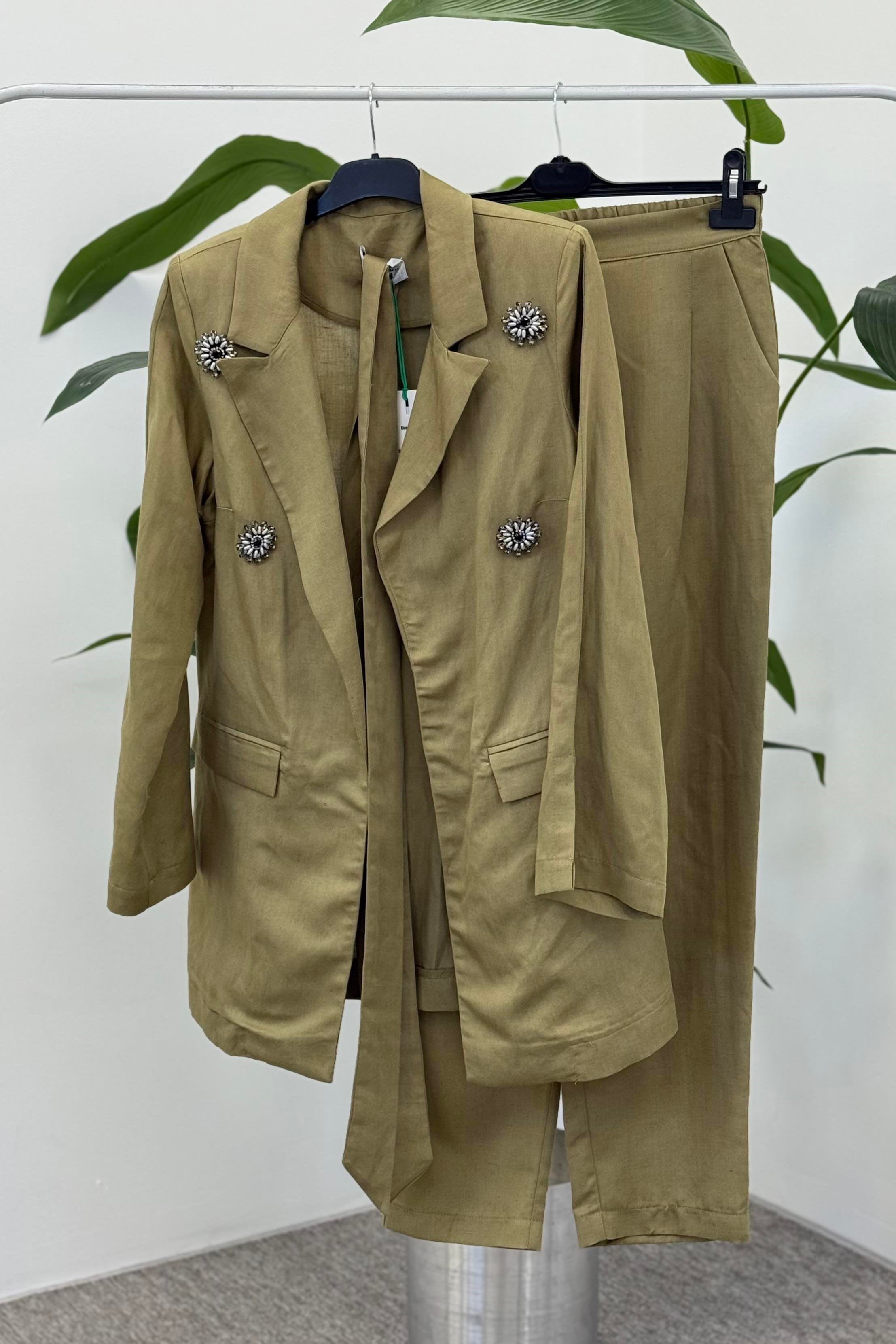 MİSSEMRAMİSS Linen Keten Ceketli Takım