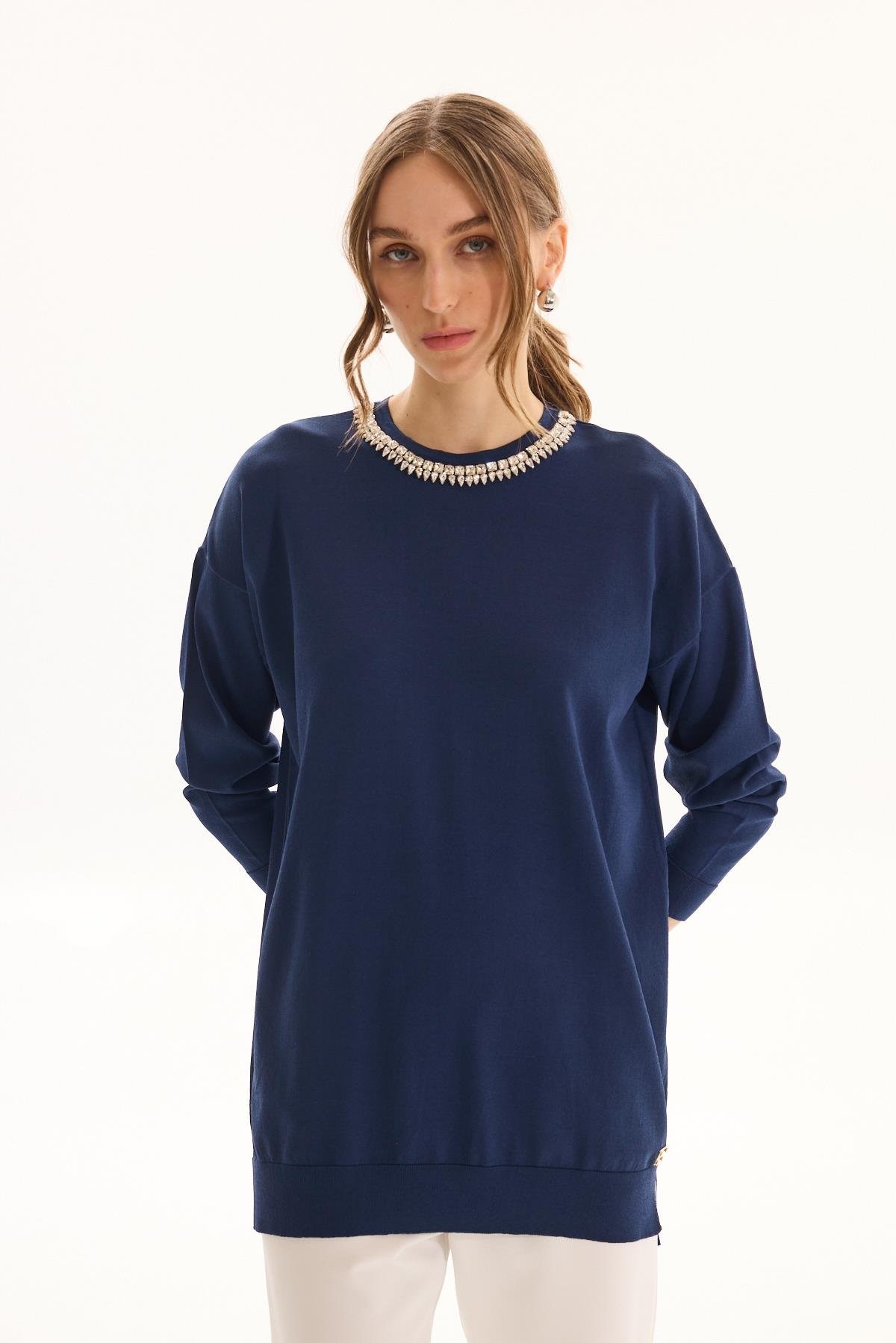 MİSSEMRAMİSS Maglia Taş İşlemeli Triko Tunik