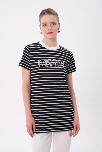 MİSSEMRAMİSS MSSM Taşlı Çizgili Tshirt