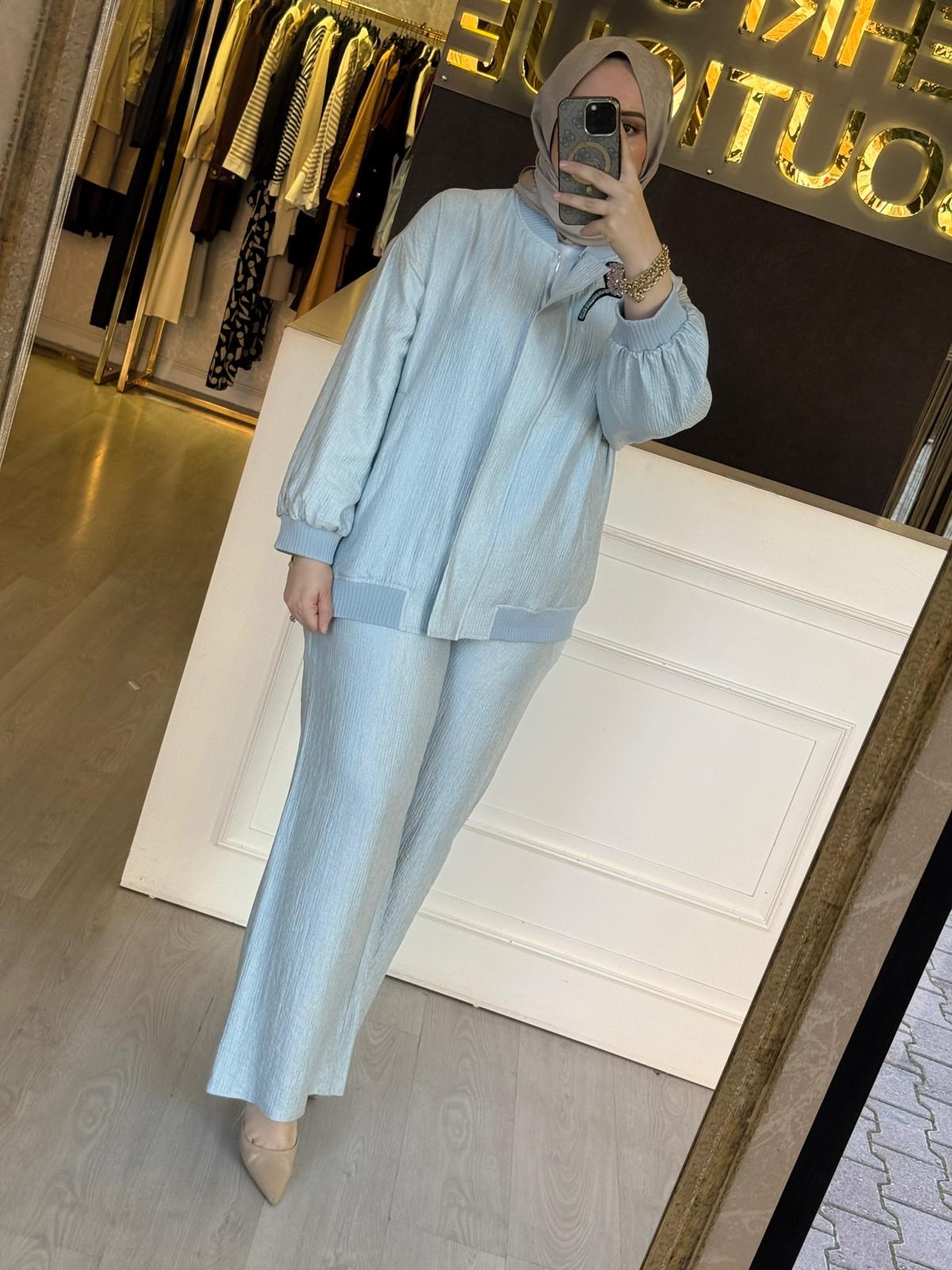 MİSSEMRAMİSS Soft Glam Kırıştırma Kumaş Tasarım Takım