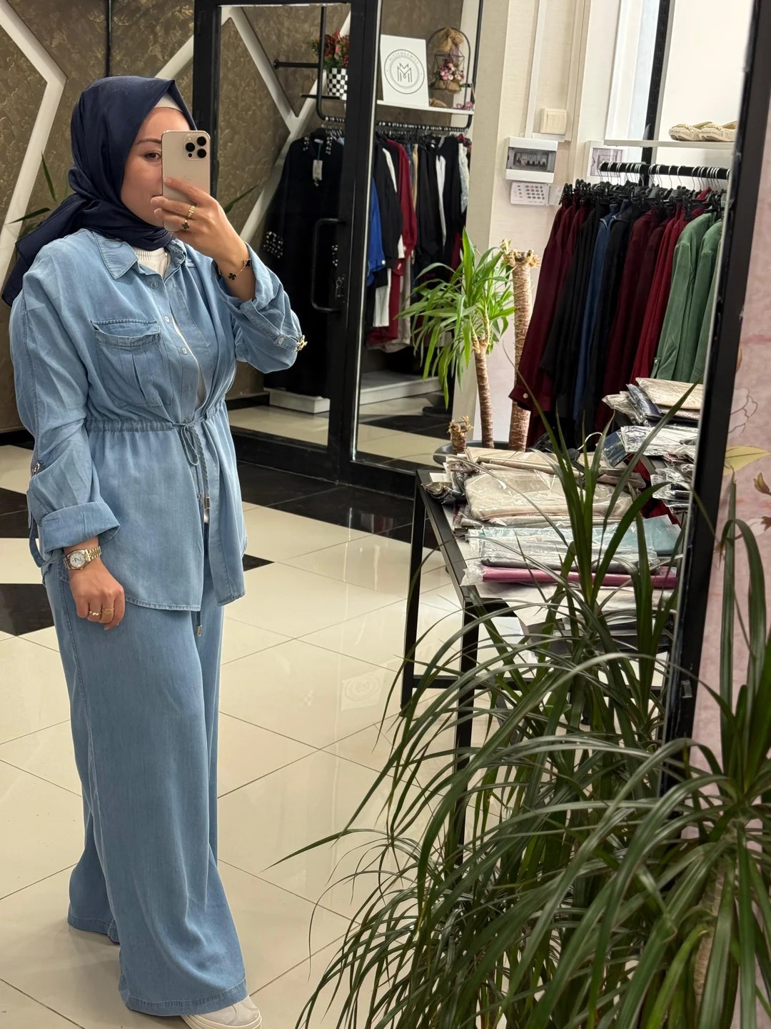MİSSEMRAMİSS Tencel Kot Pantolon Gömlek Takım