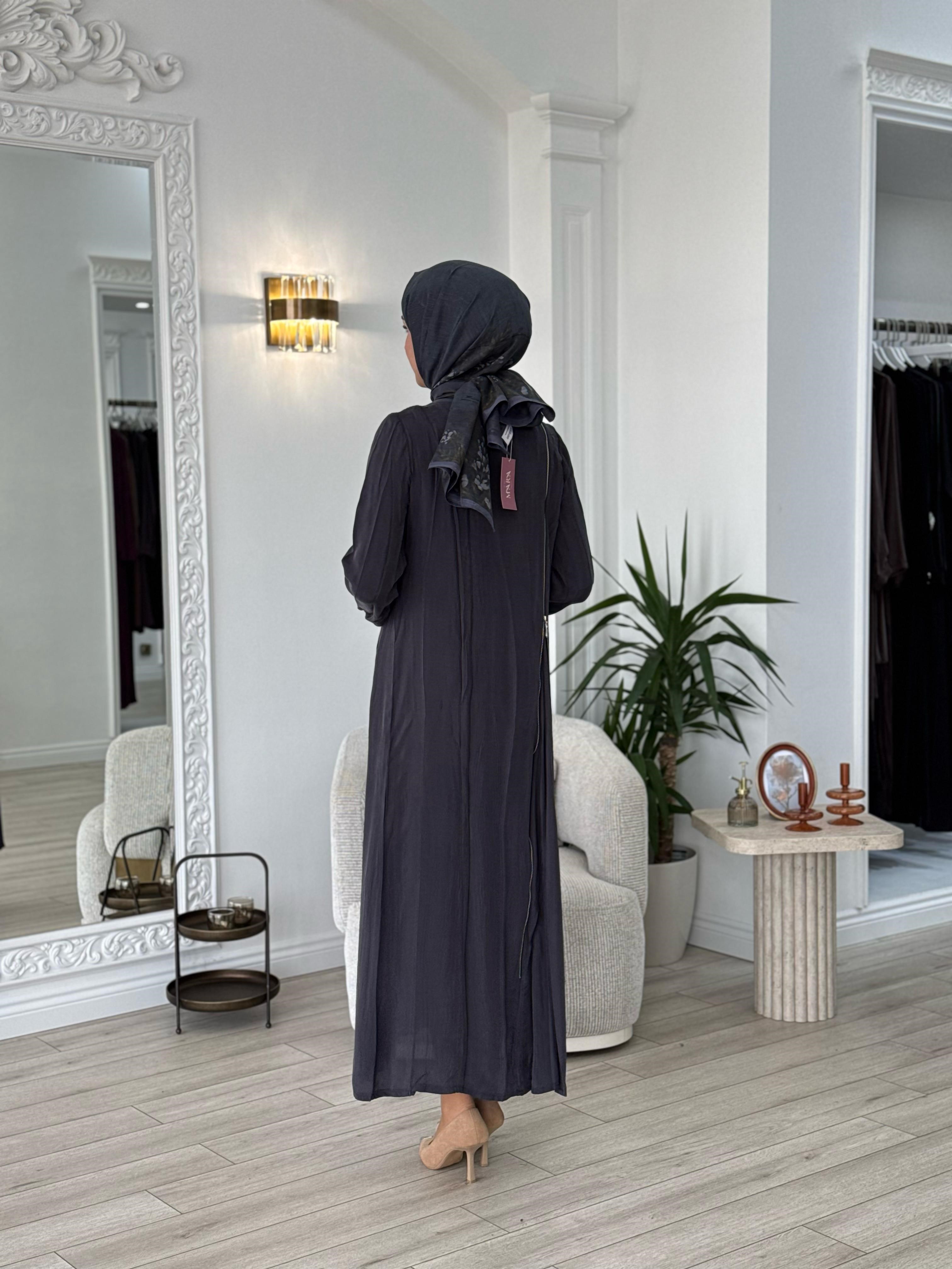 MİSSWHENCE 37830 Fermuar Detaylı İpek Elbise