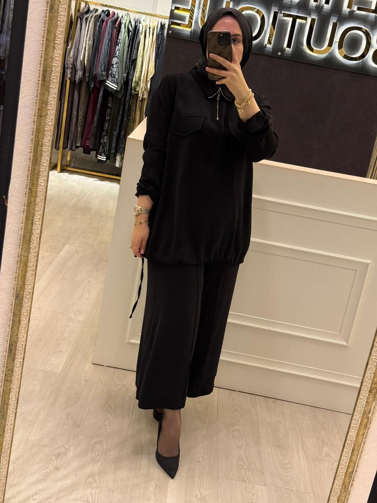 MİSSWHENCE 38008 Yakalı Tunik Pantolon Takım