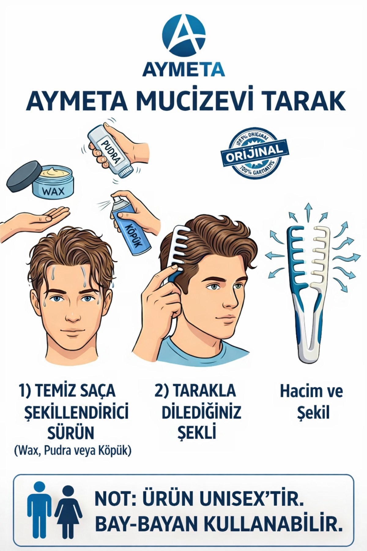 Mucizevi Hacim Veren Şekillendirme Tarağı Unisex Profesyonel Saç Tarağı
